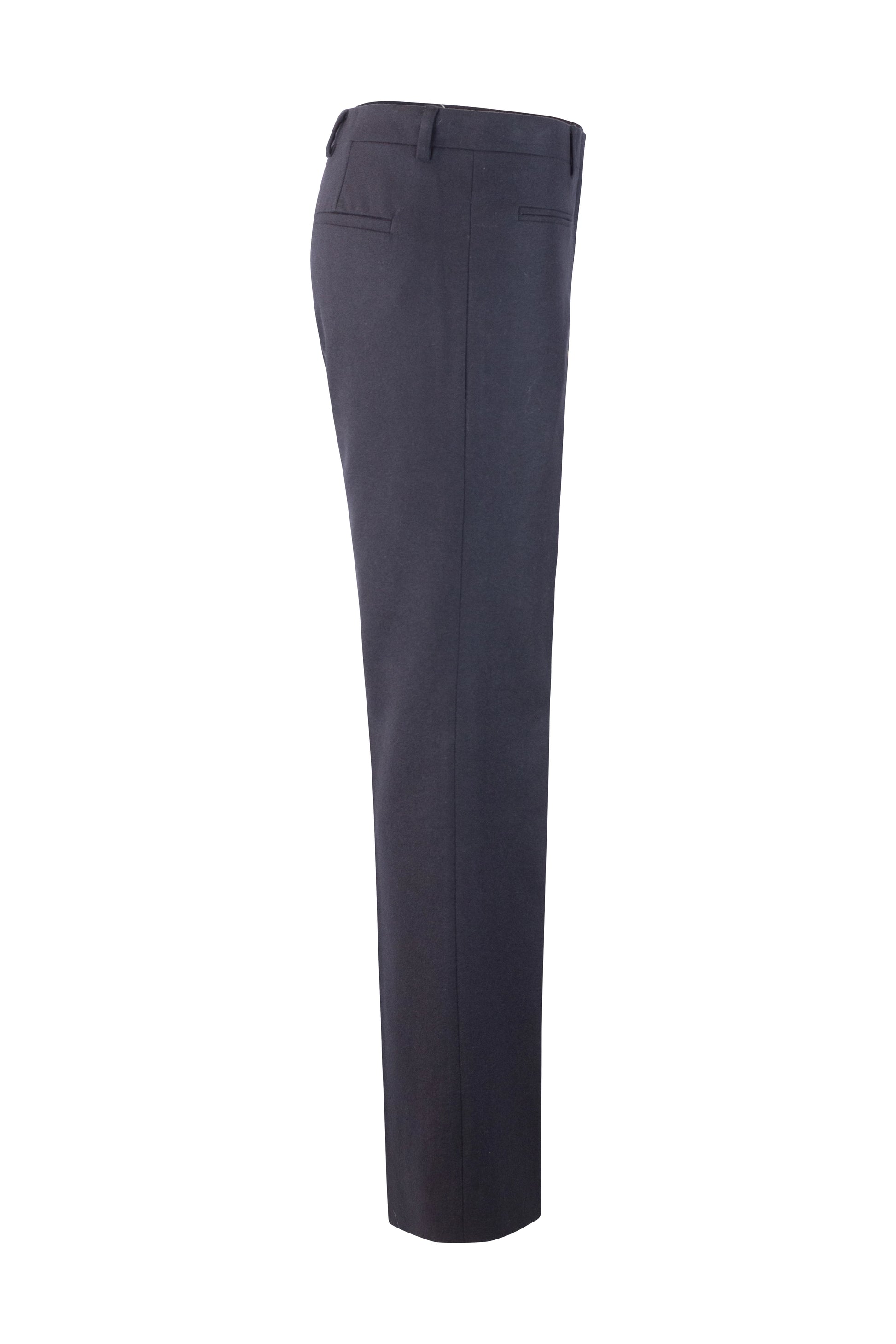 High-Waisted Black Wool Trousers