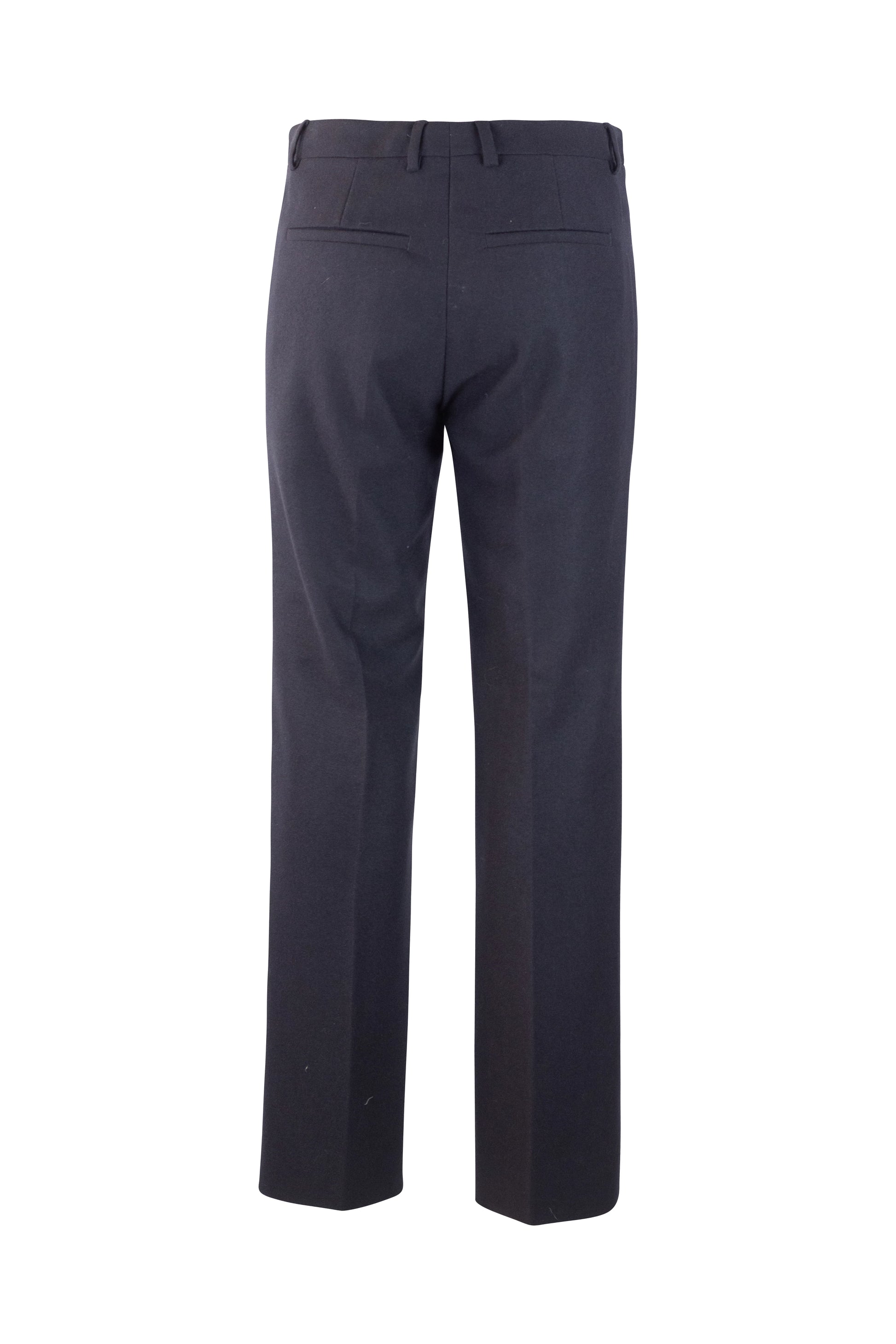 High-Waisted Black Wool Trousers