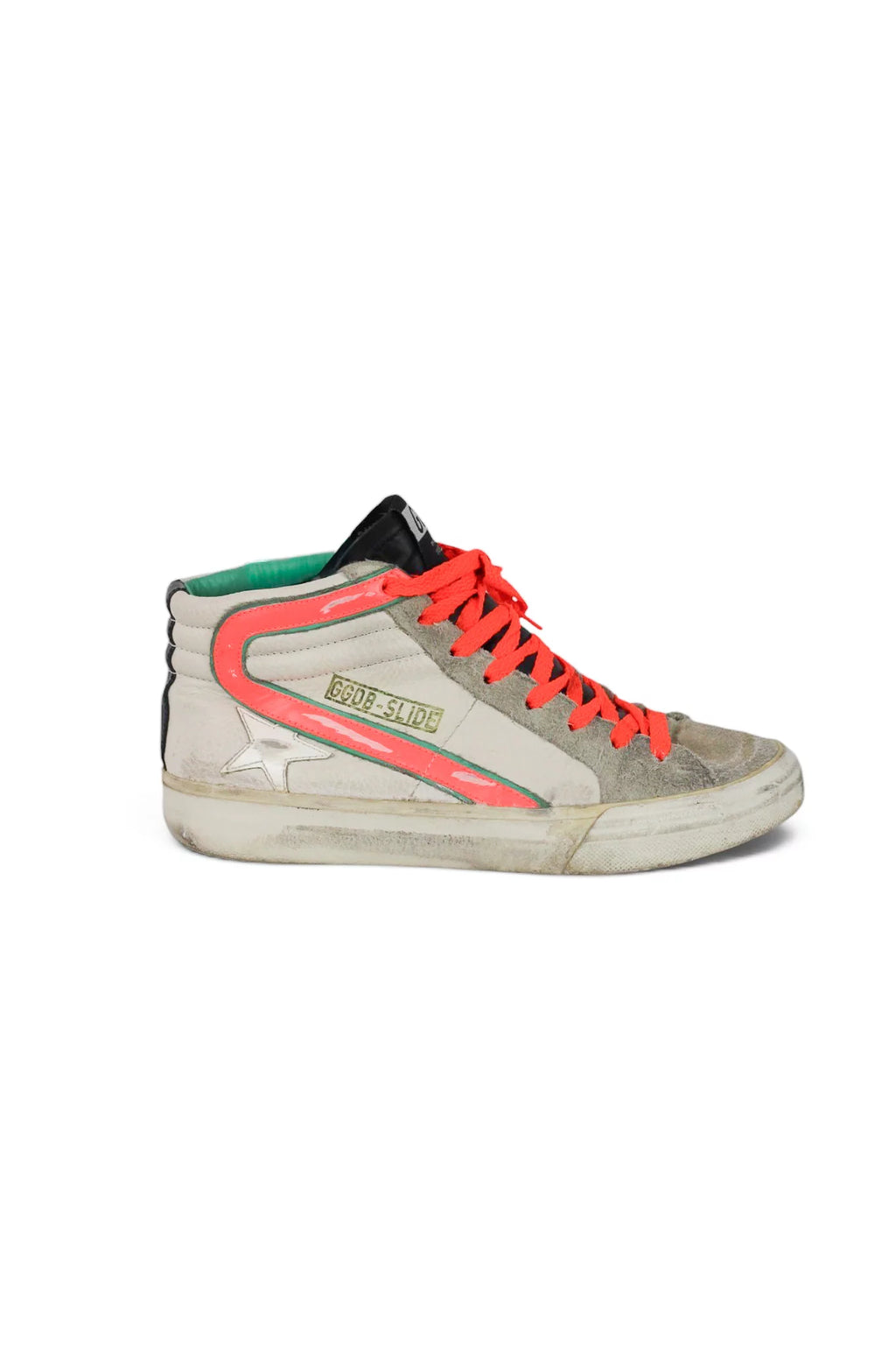 High-Top Sneakers Neon Red Laces