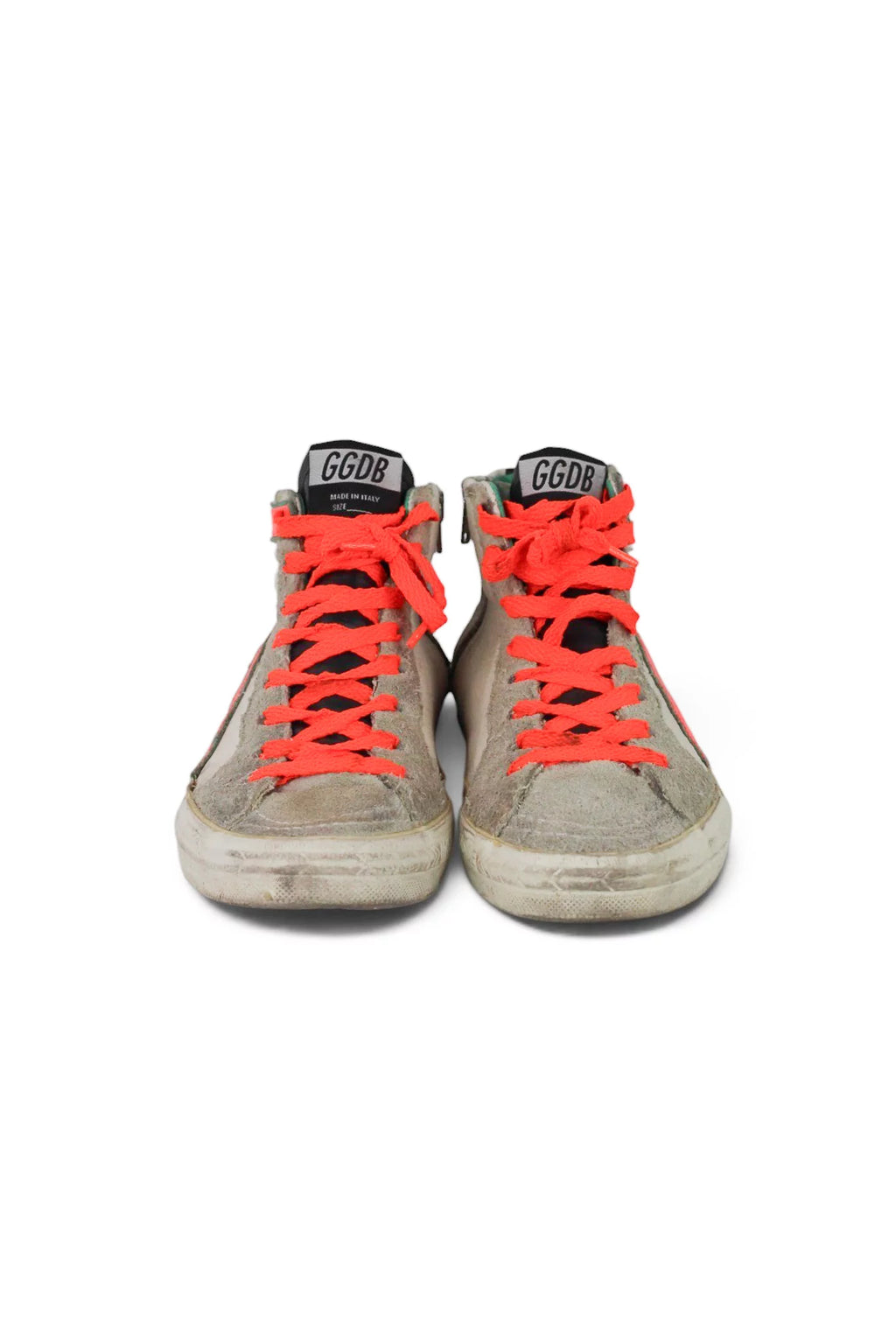 High-Top Sneakers Neon Red Laces
