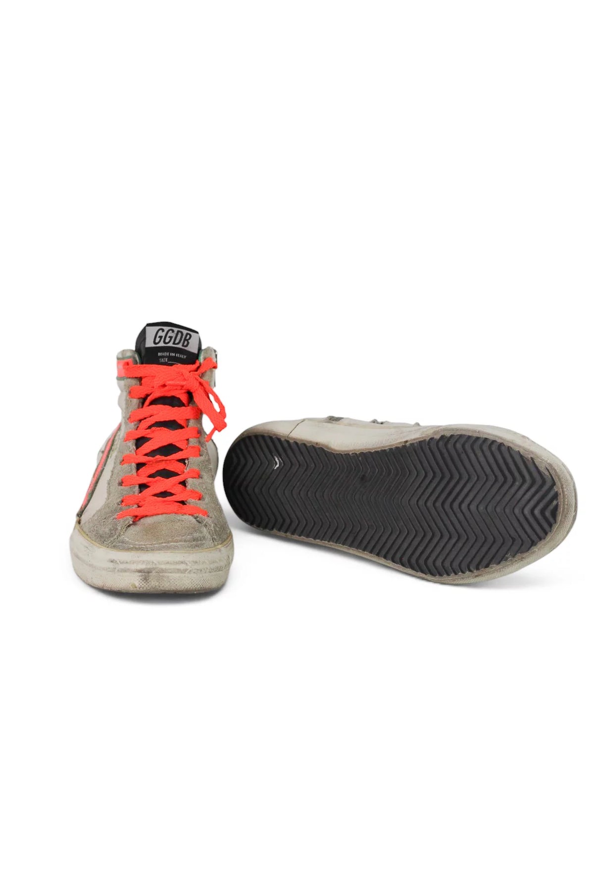 High-Top Sneakers Neon Red Laces