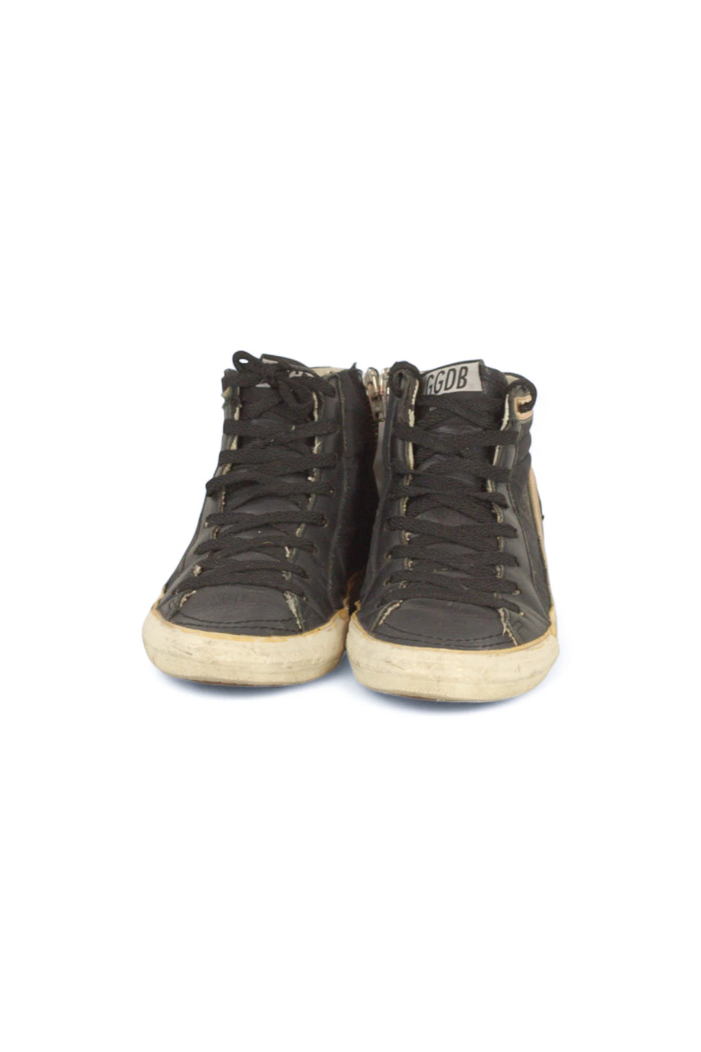 Black Leather Hi-Top Sneakers