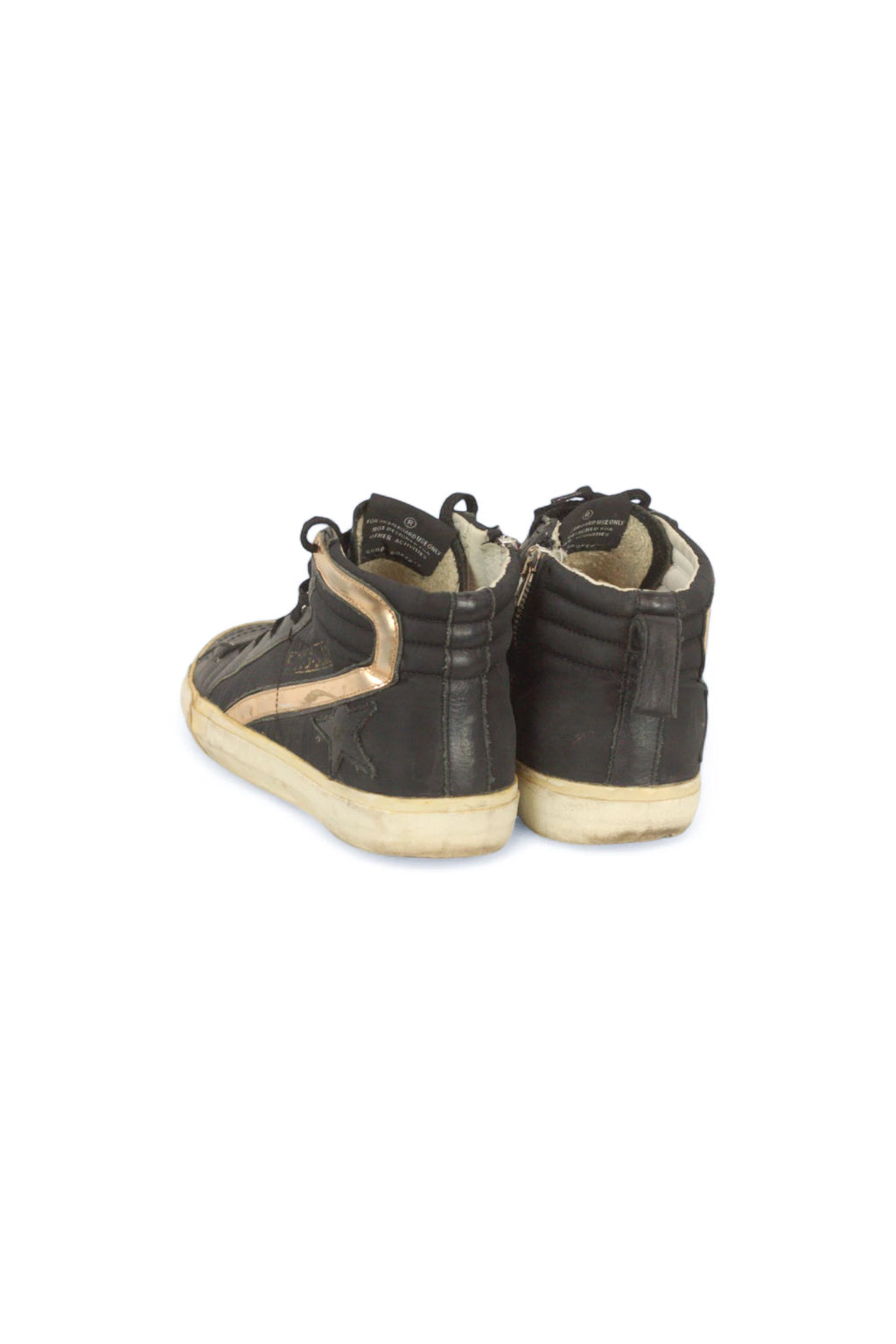 Black Leather Hi-Top Sneakers