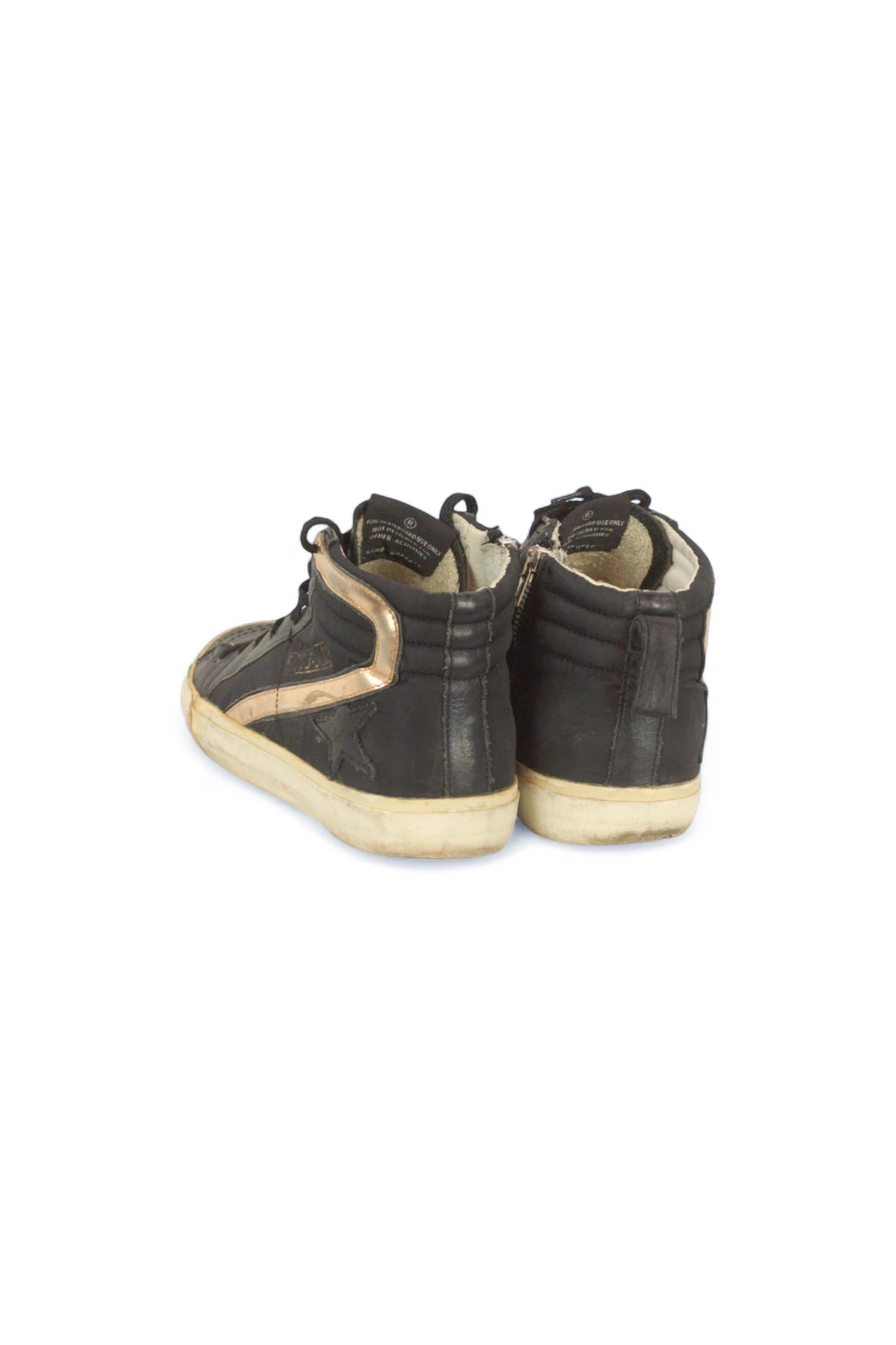 Black Leather Hi-Top Sneakers