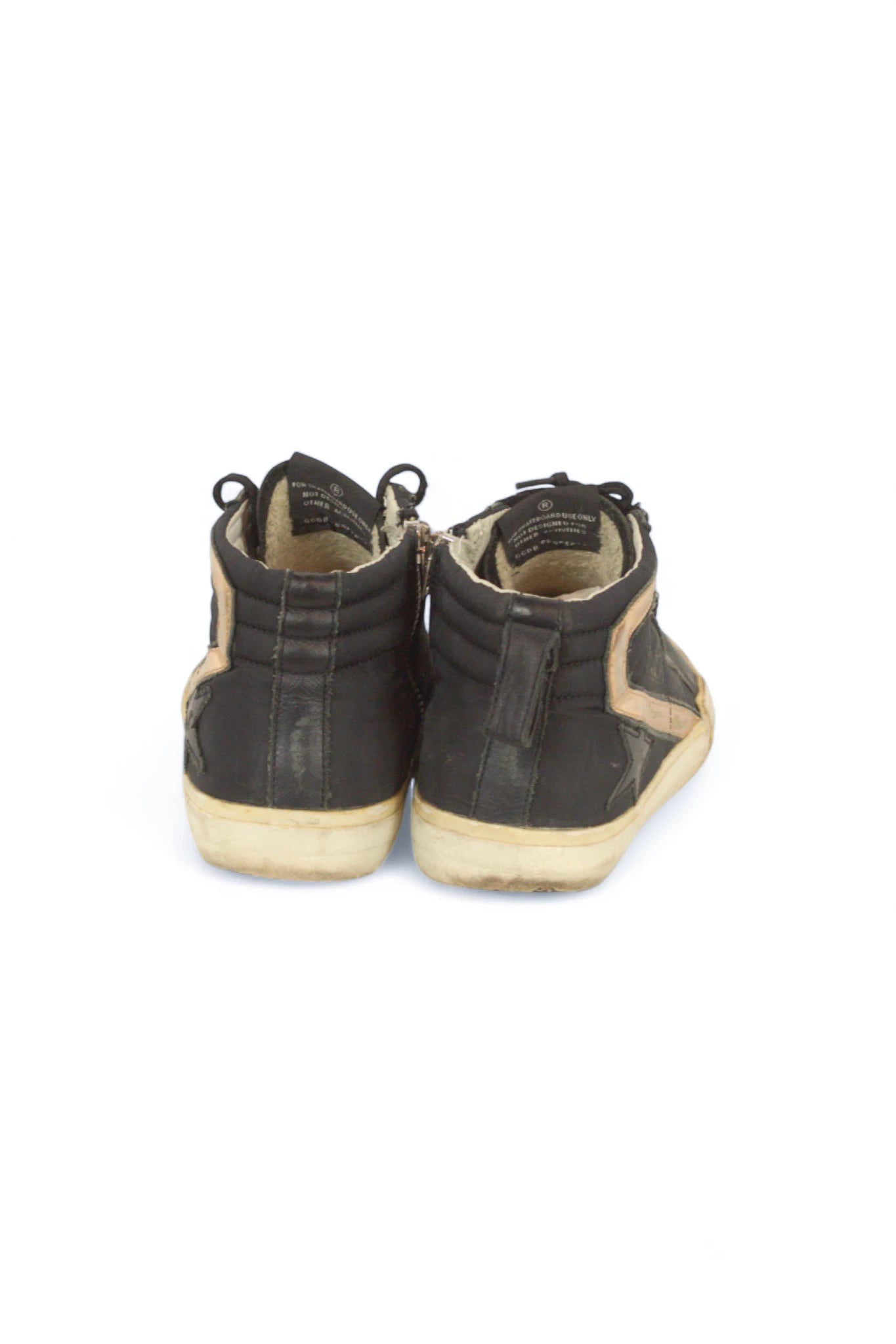 Black Leather Hi-Top Sneakers