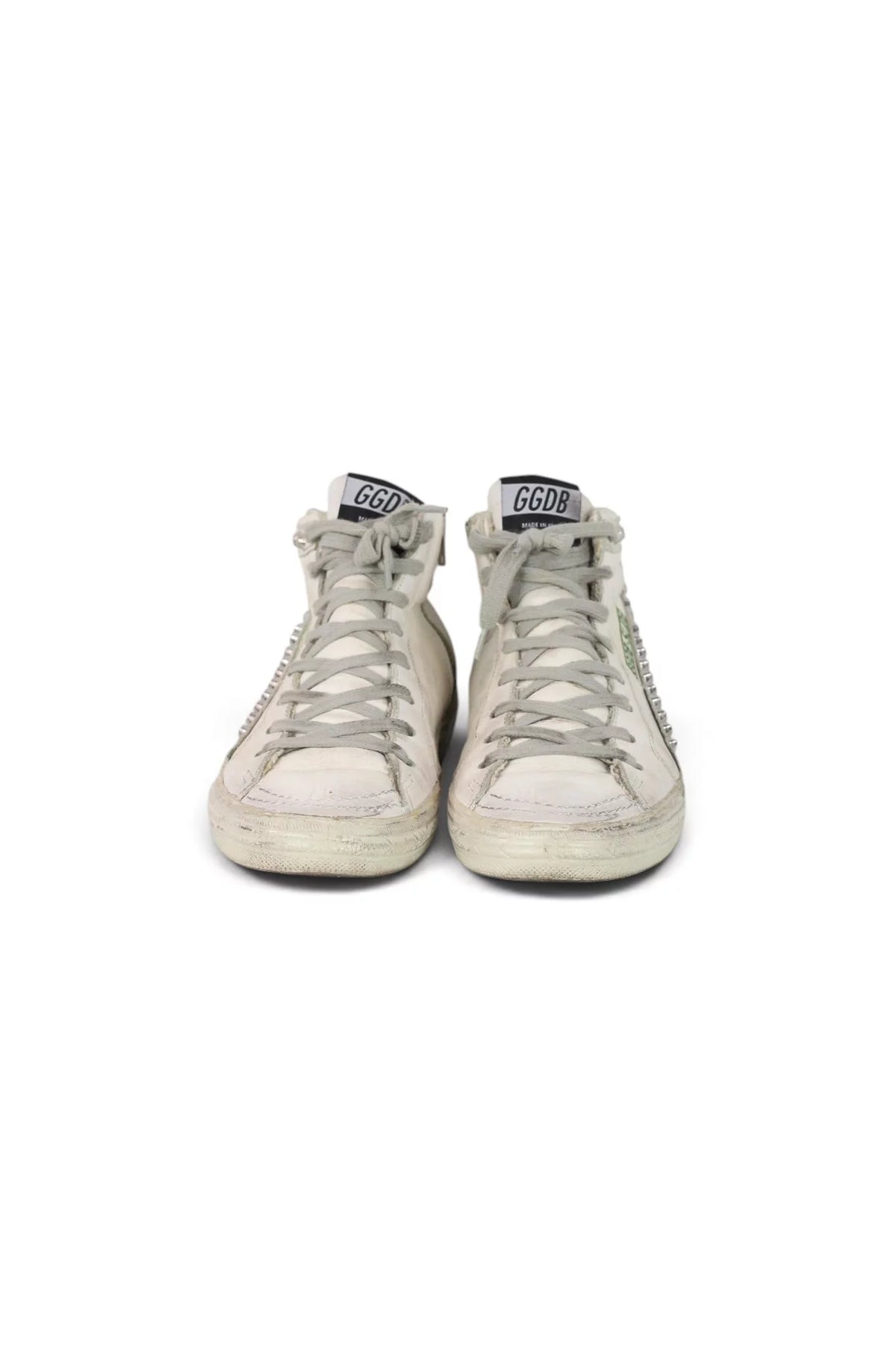 Studded Hi-Top Leather Sneaker
