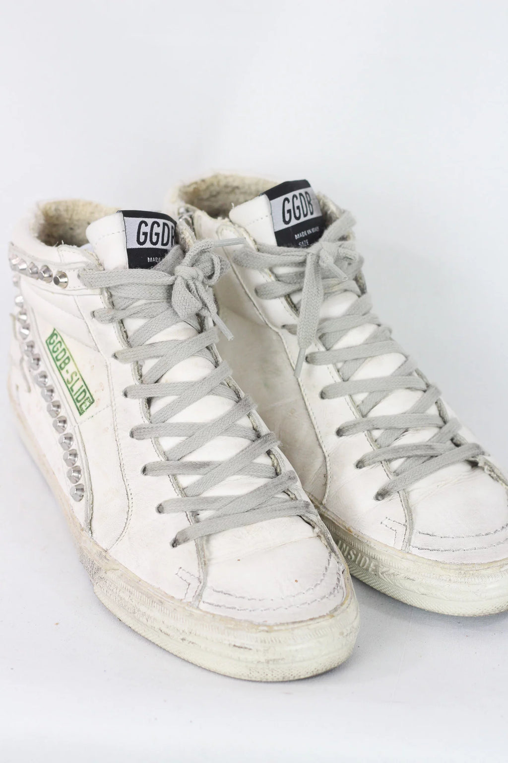 Studded Hi-Top Leather Sneaker