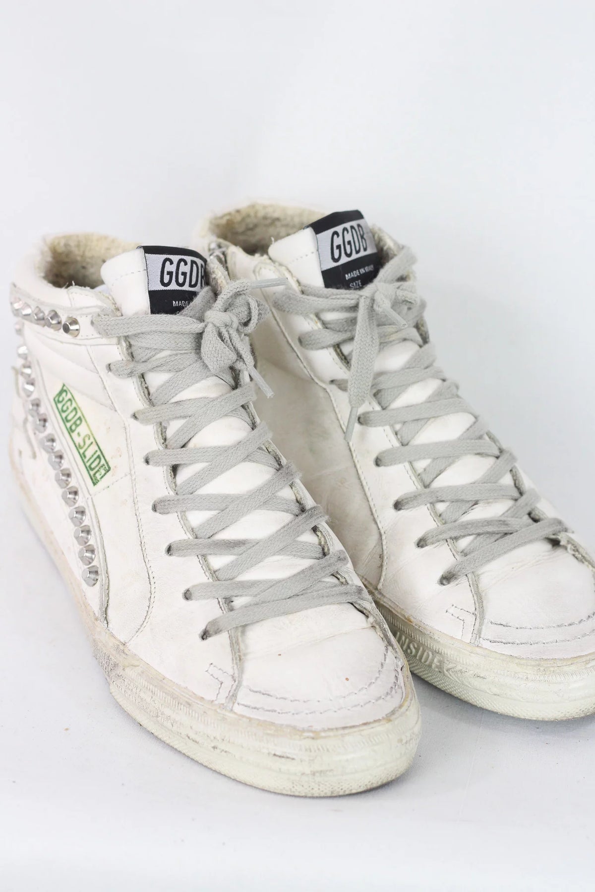 Studded Hi-Top Leather Sneaker