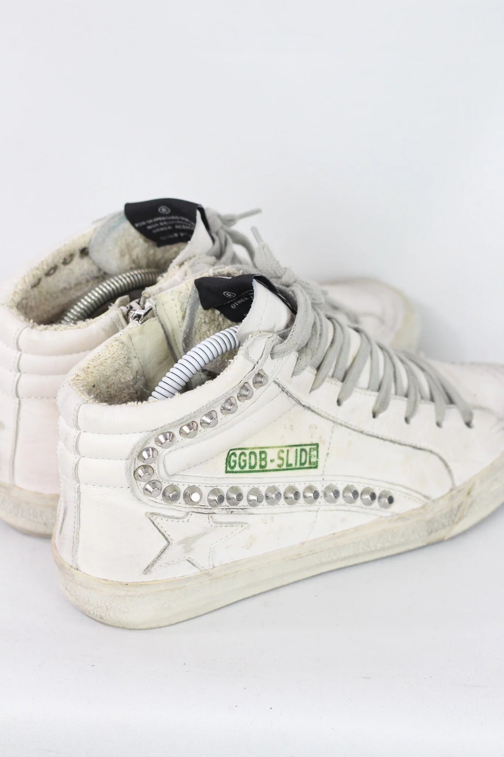 Studded Hi-Top Leather Sneaker