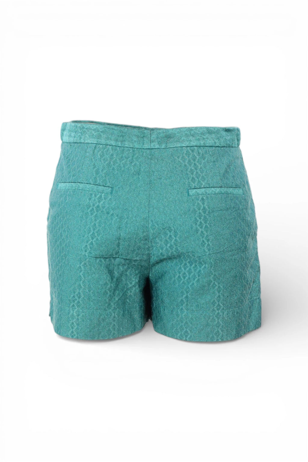 Tailored Teal Cotton Shorts