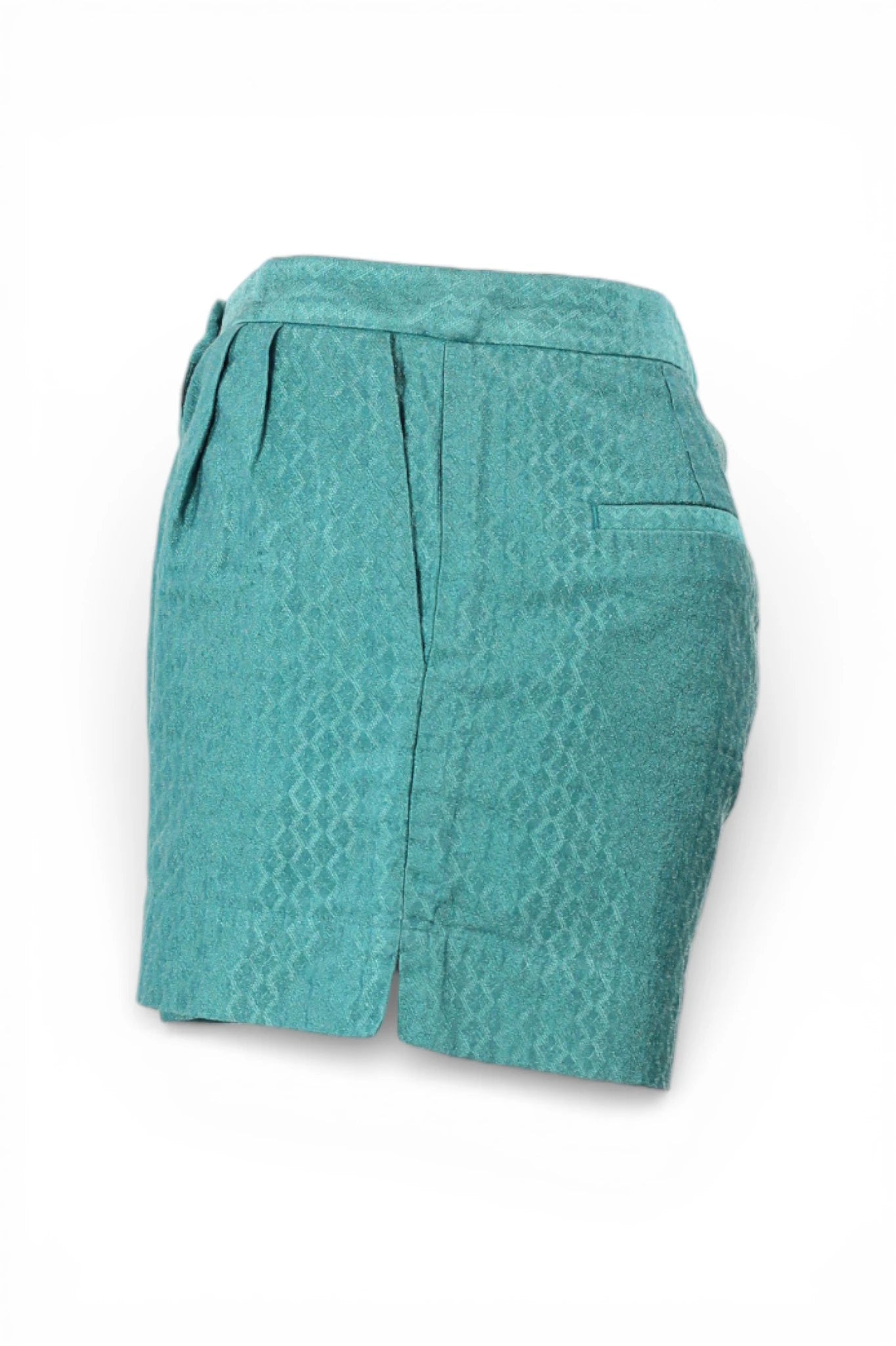 Tailored Teal Cotton Shorts