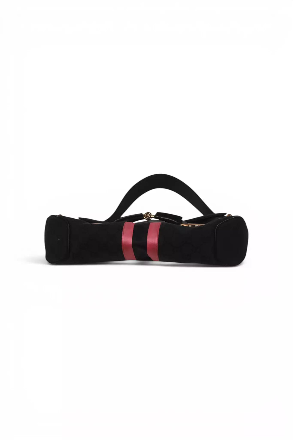 Horsebit Shoulder Bag with Web Stripe Detail