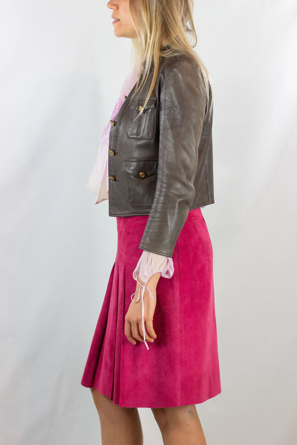 Cropped Fitted Leather Jacket SS2002