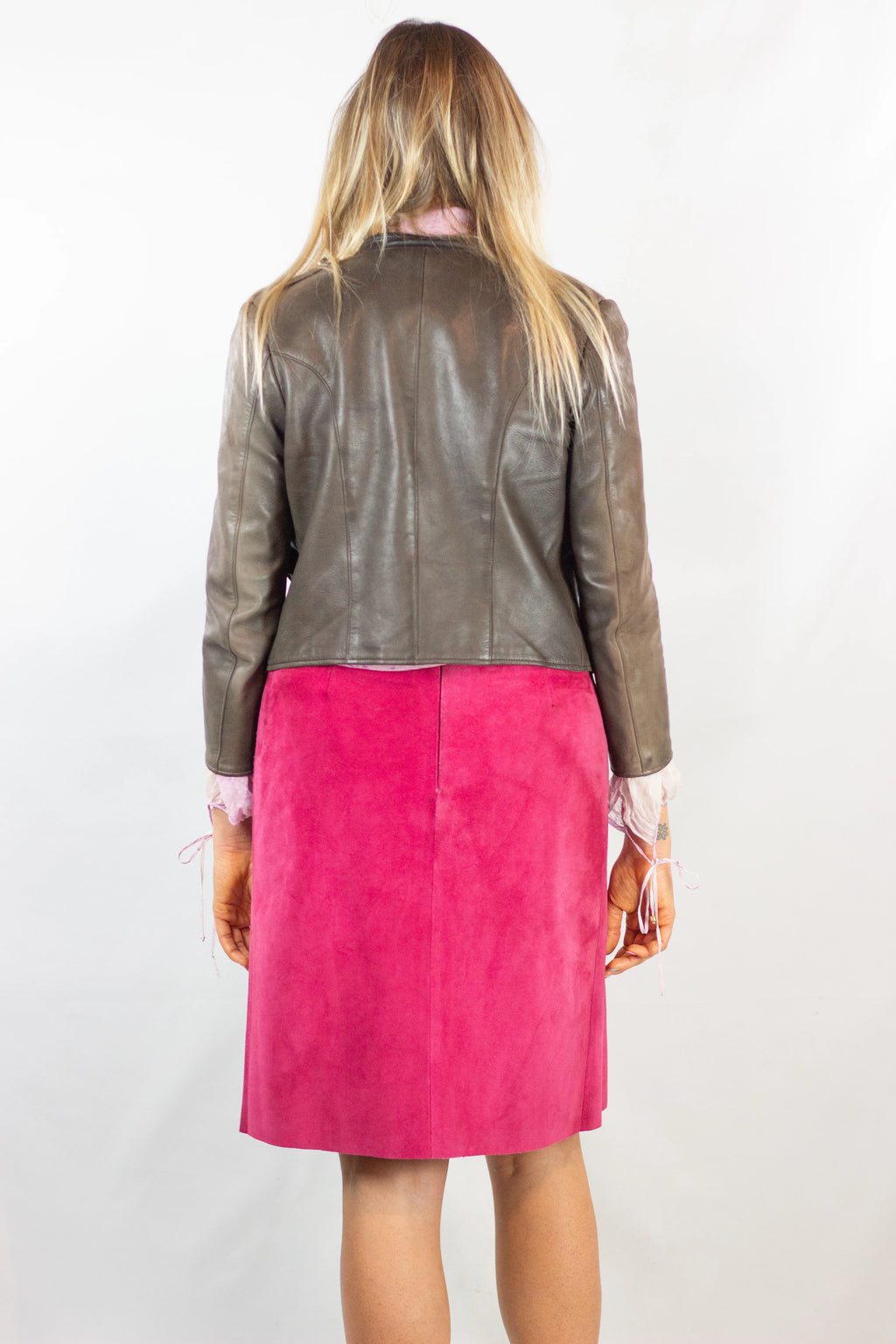 Cropped Fitted Leather Jacket SS2002