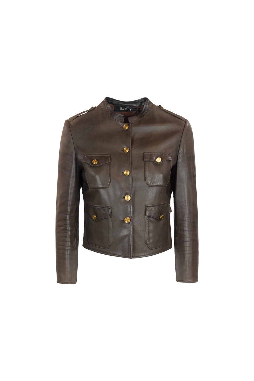 Cropped Fitted Leather Jacket SS2002