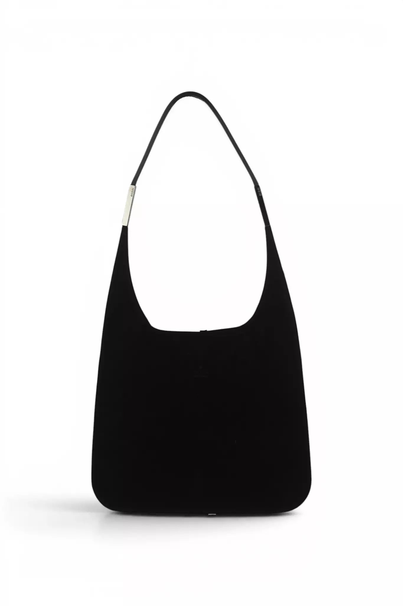 Black Suede Shoulder Hobo Bag