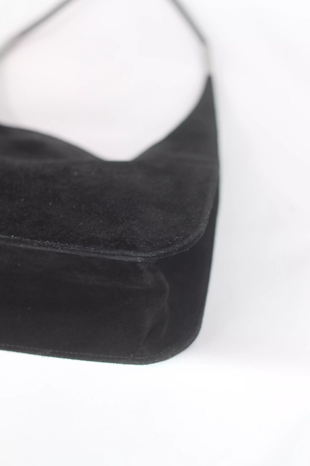 Black Suede Shoulder Hobo Bag