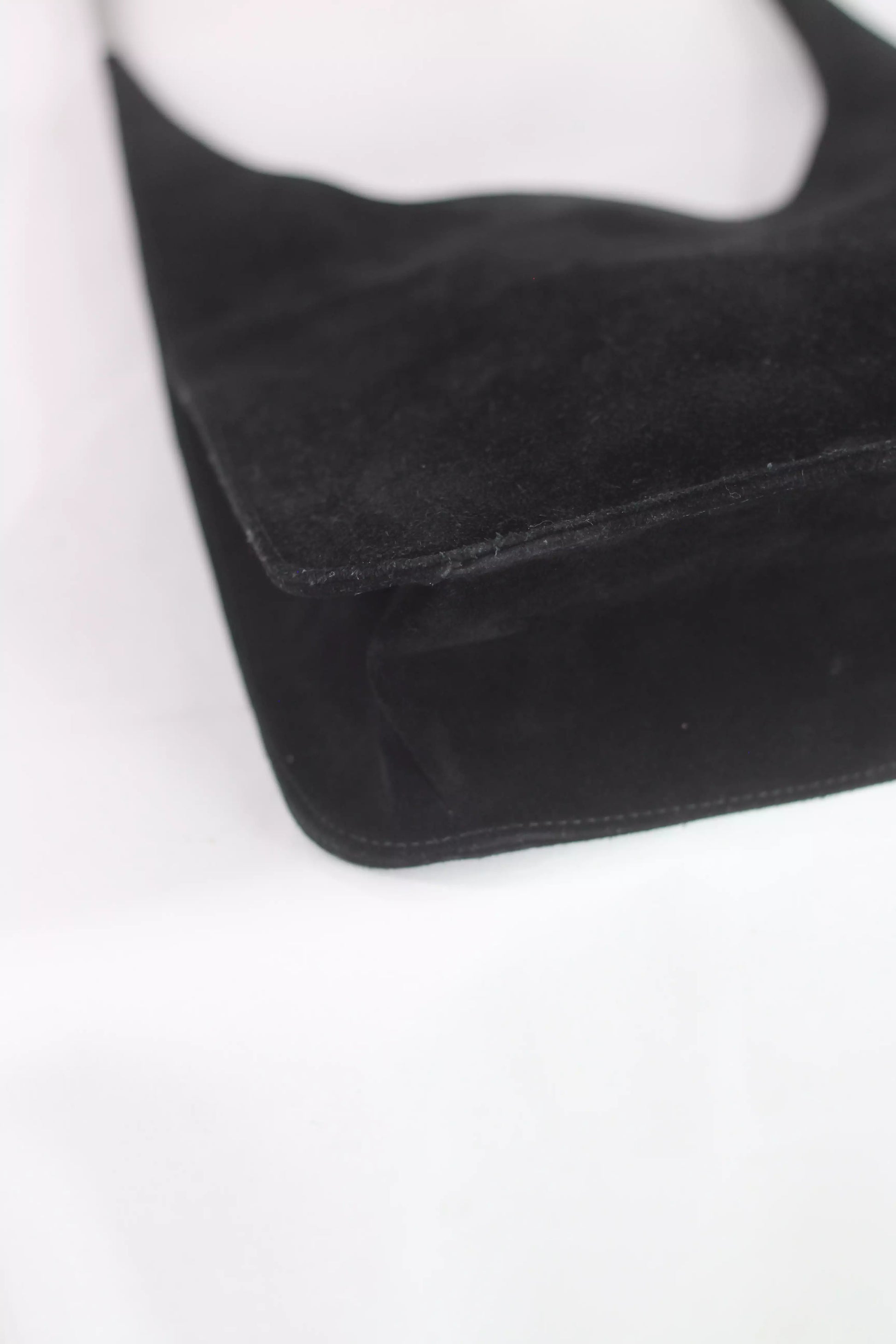 Black Suede Shoulder Hobo Bag
