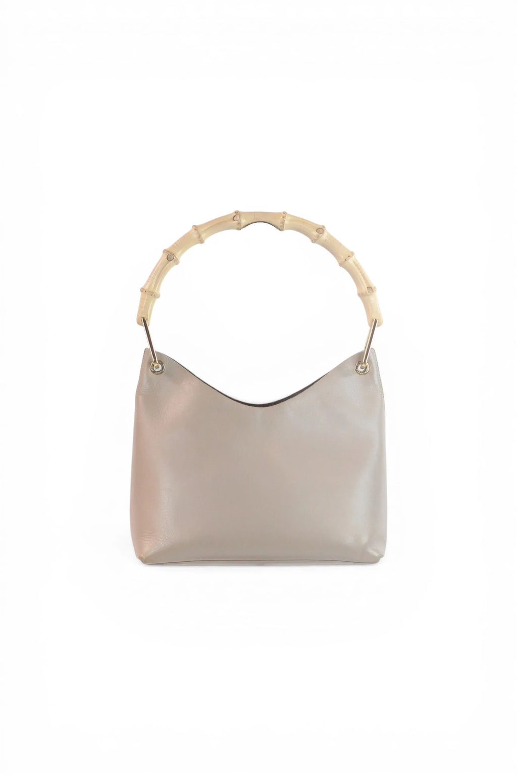 Taupe Bamboo Bucket Bag