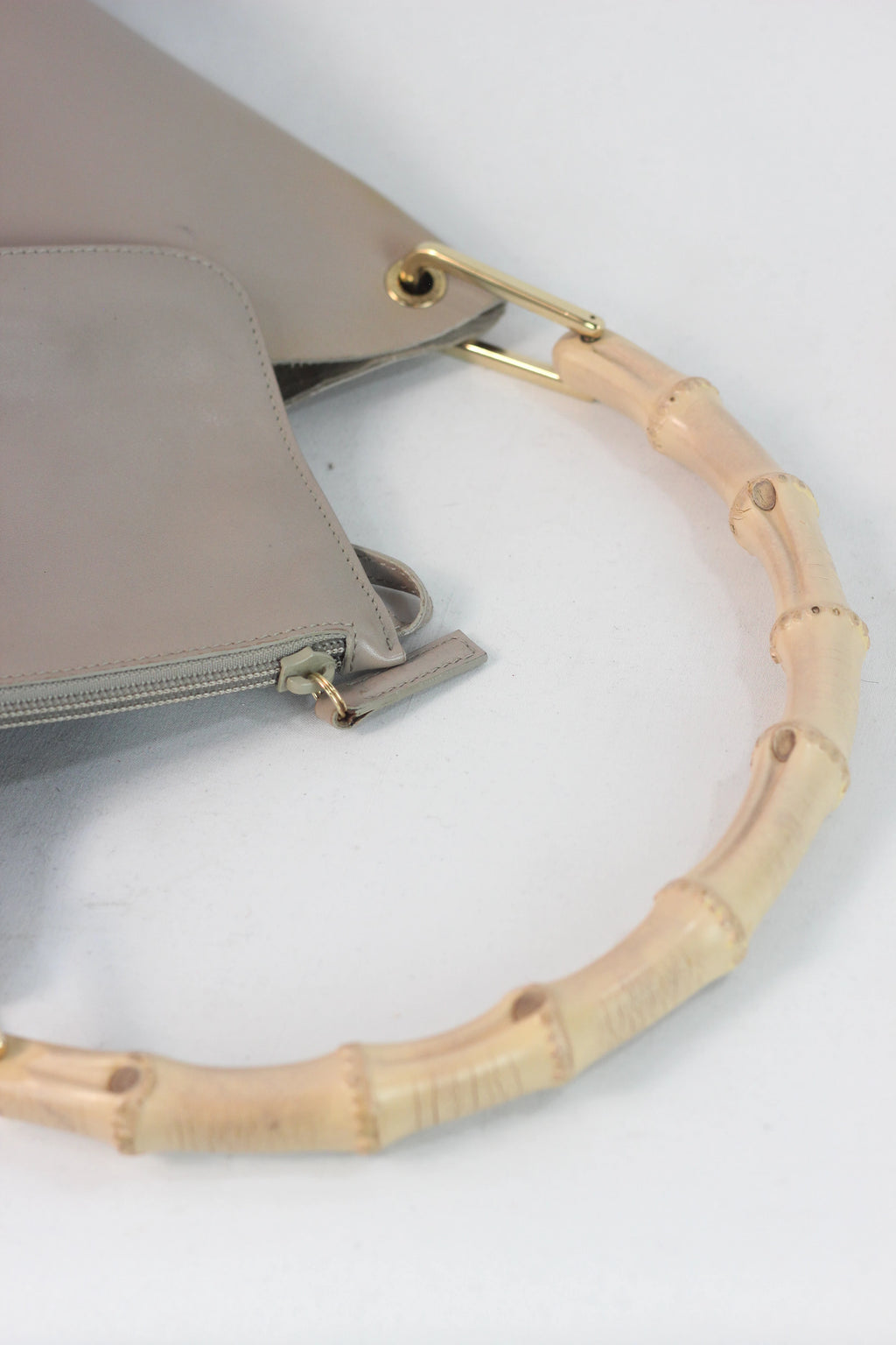 Taupe Bamboo Bucket Bag