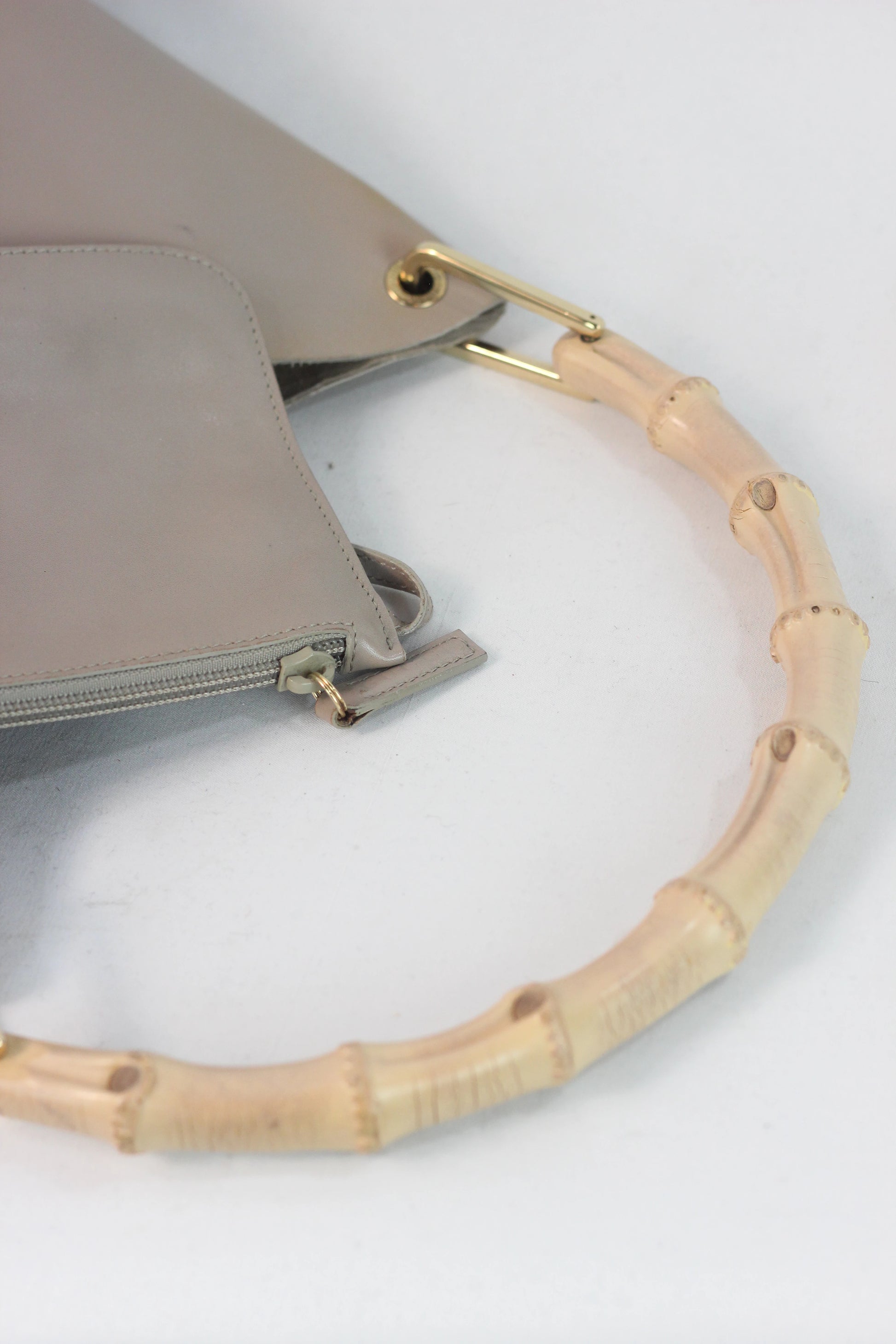 Taupe Bamboo Bucket Bag