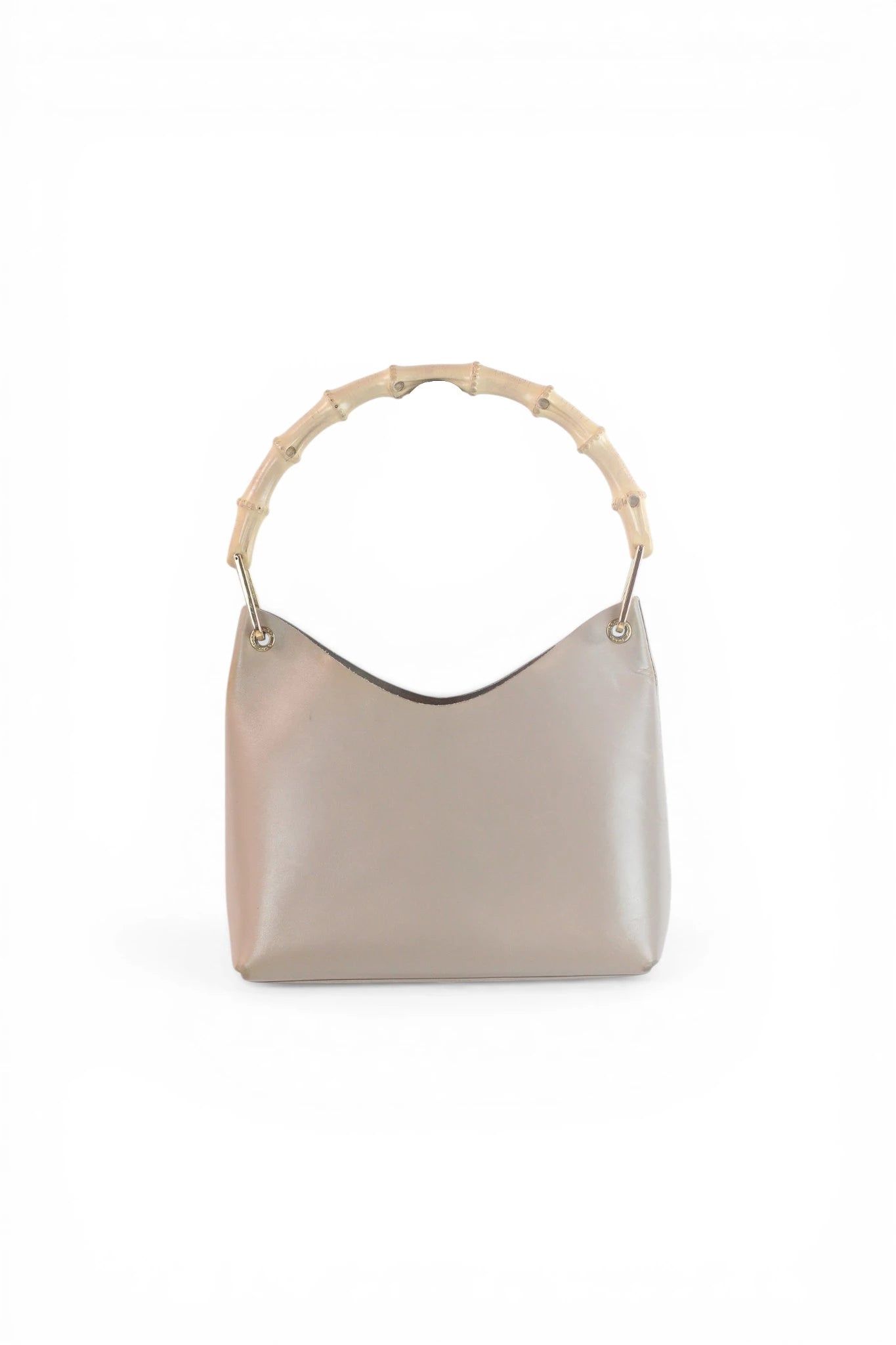 Taupe Bamboo Bucket Bag