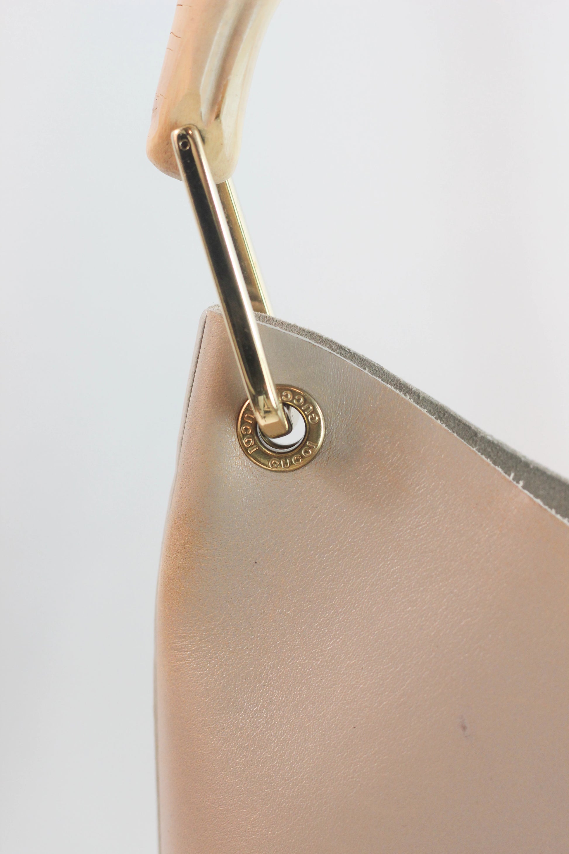 Taupe Bamboo Bucket Bag