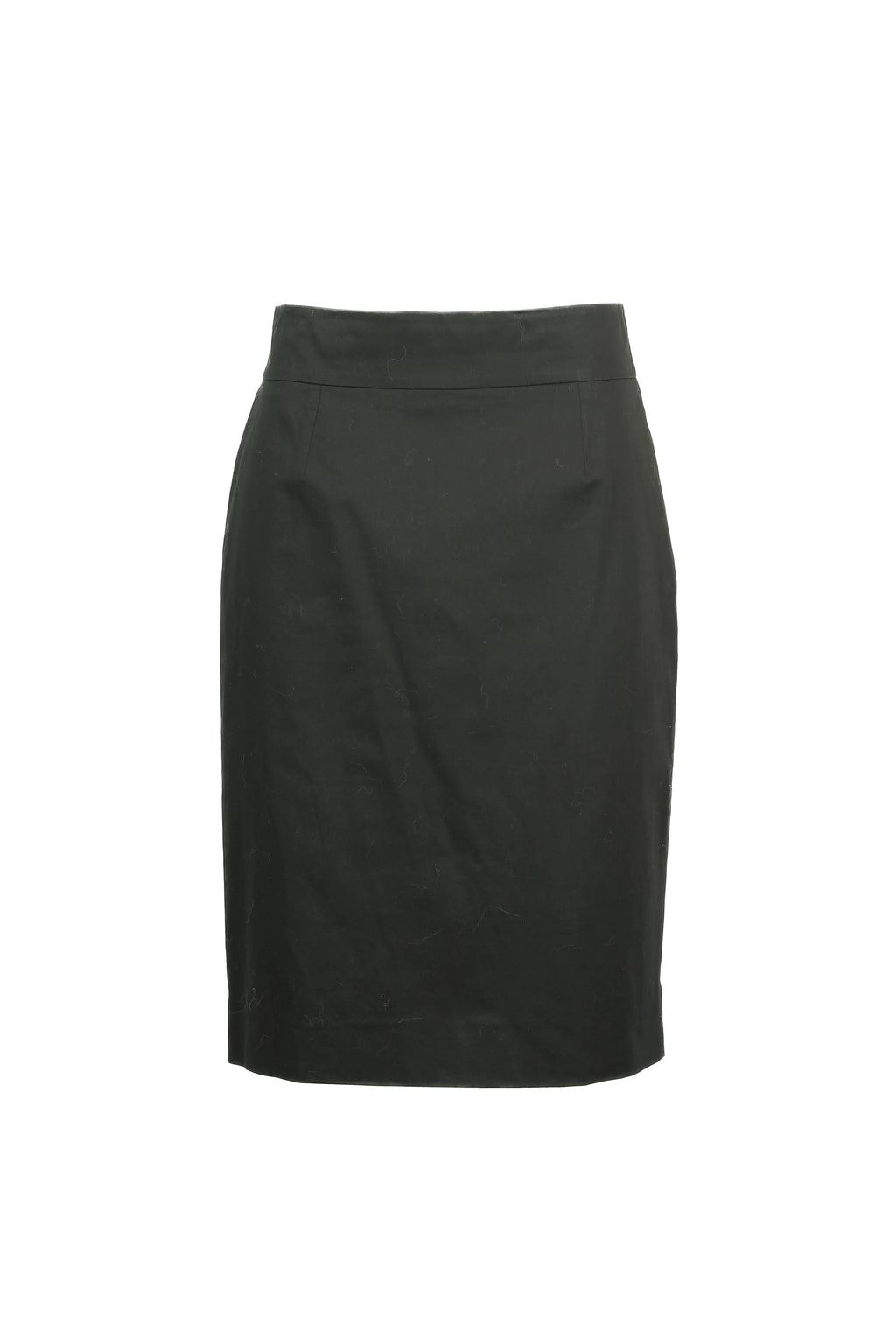 Black cotton pencil skirt