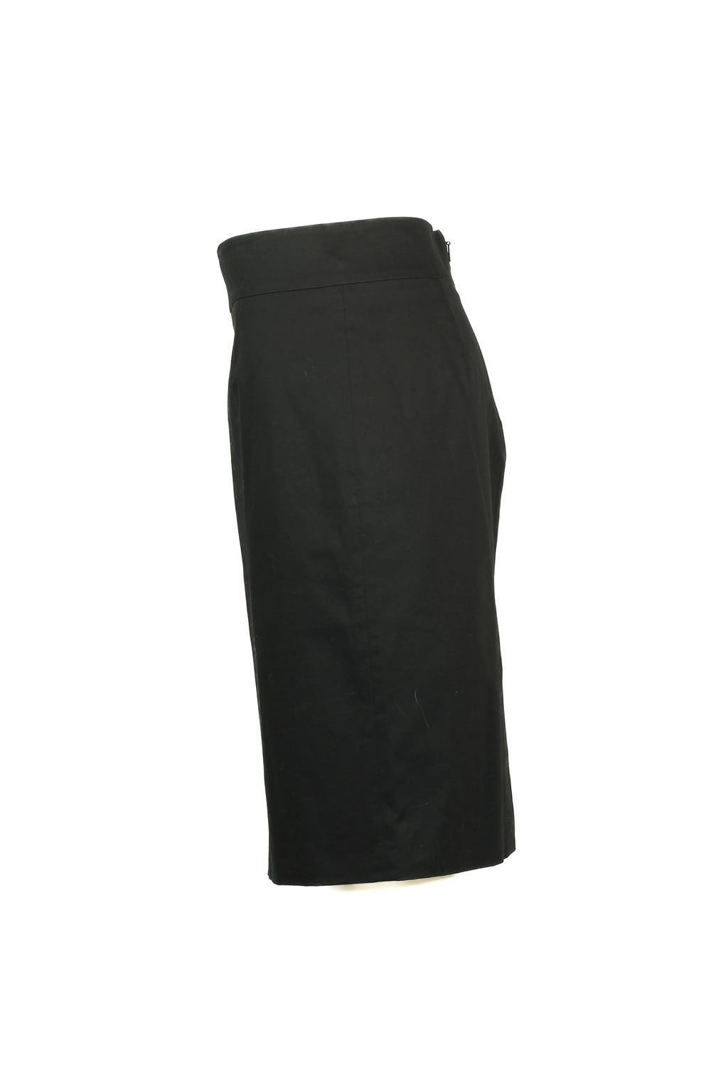 Black cotton pencil skirt