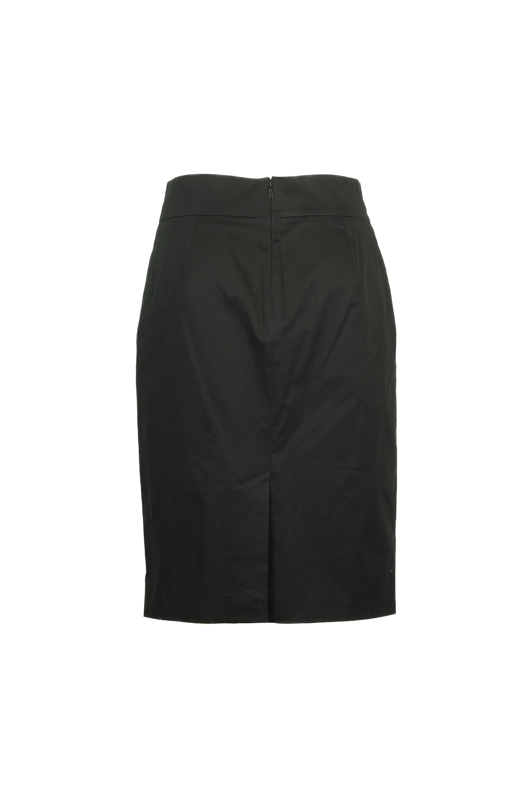Black cotton pencil skirt