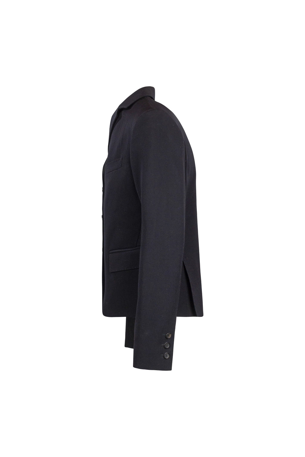 Black Cropped Cotton Blazer