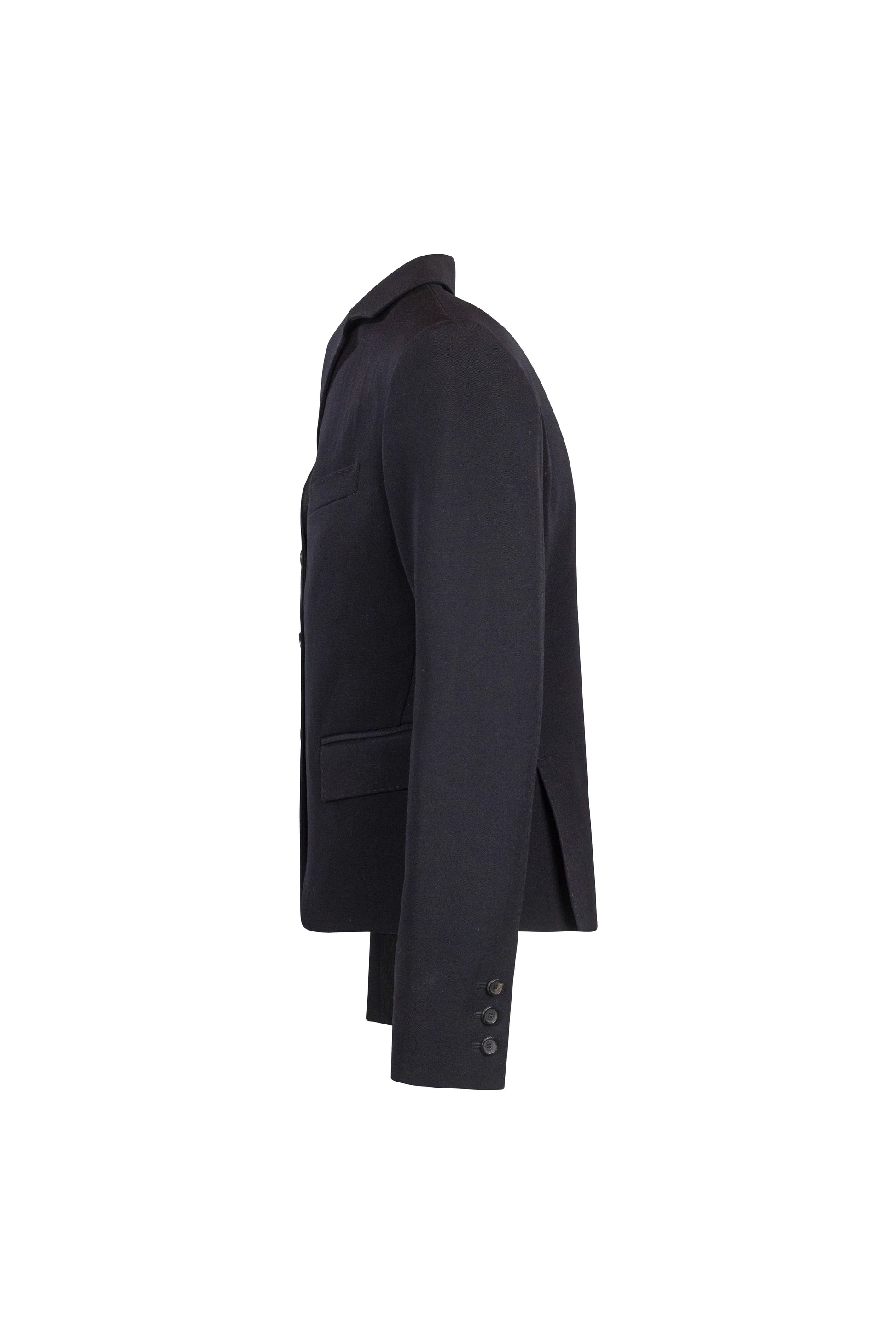 Black Cropped Cotton Blazer