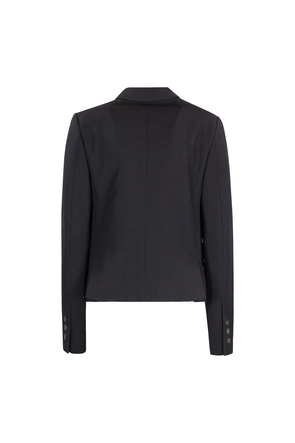 Black Cropped Cotton Blazer