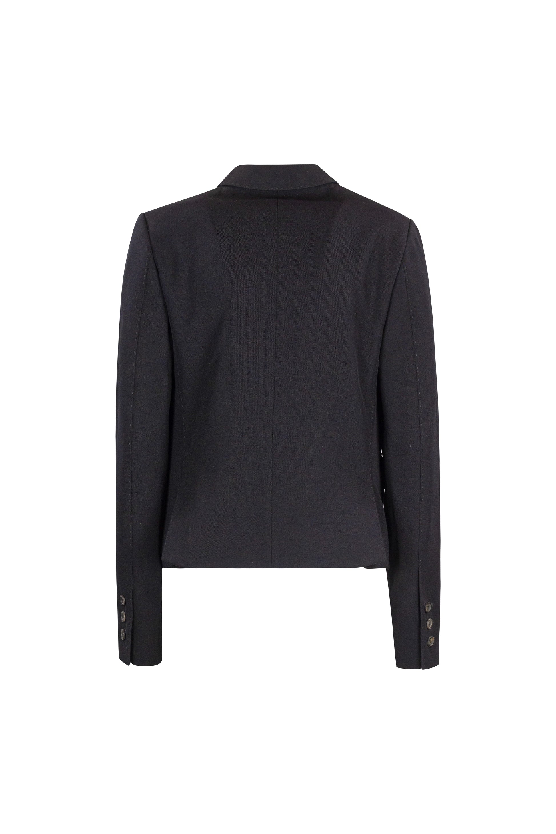 Black Cropped Cotton Blazer
