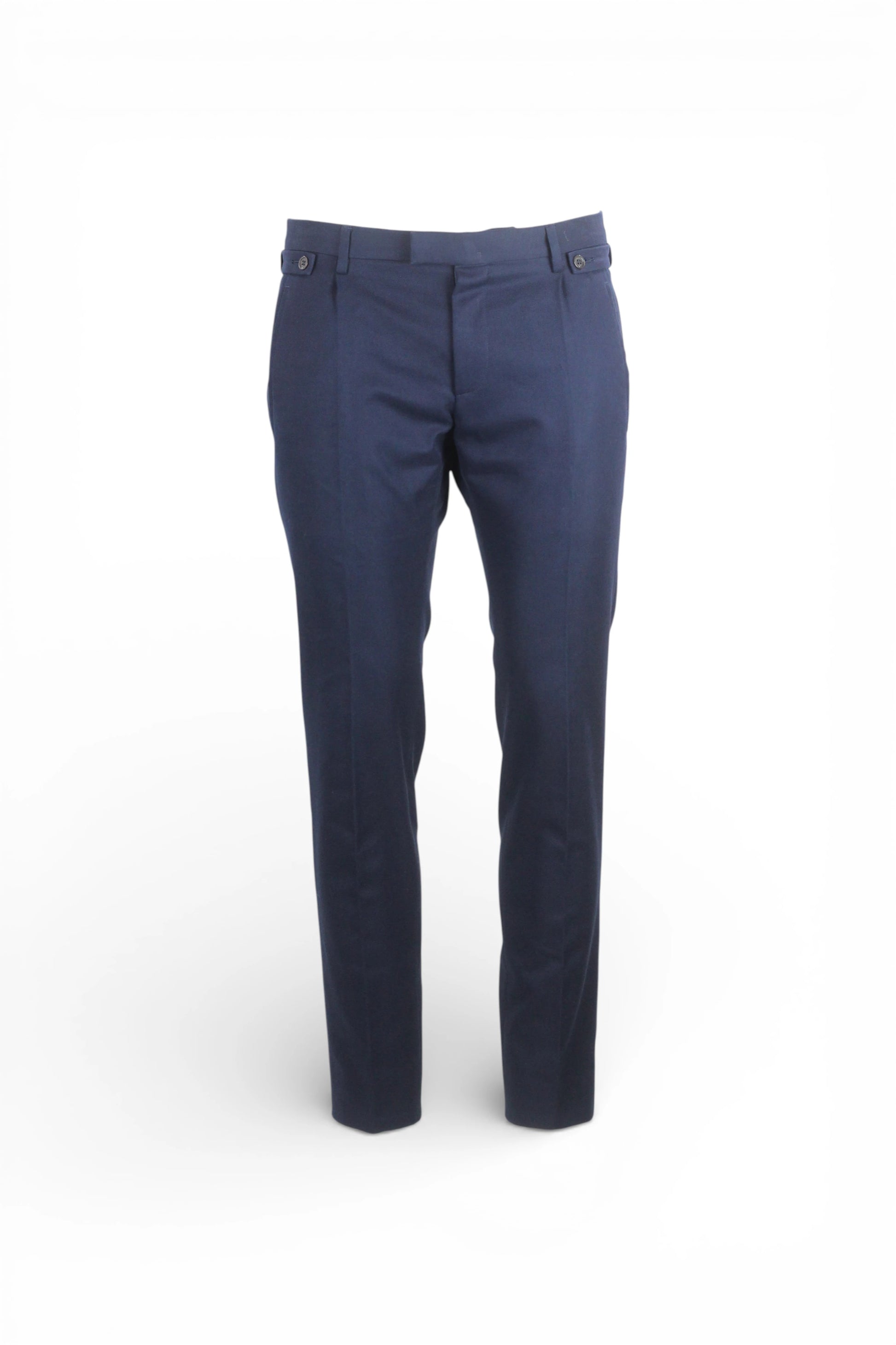 Blue Piqué Tapered Trousers