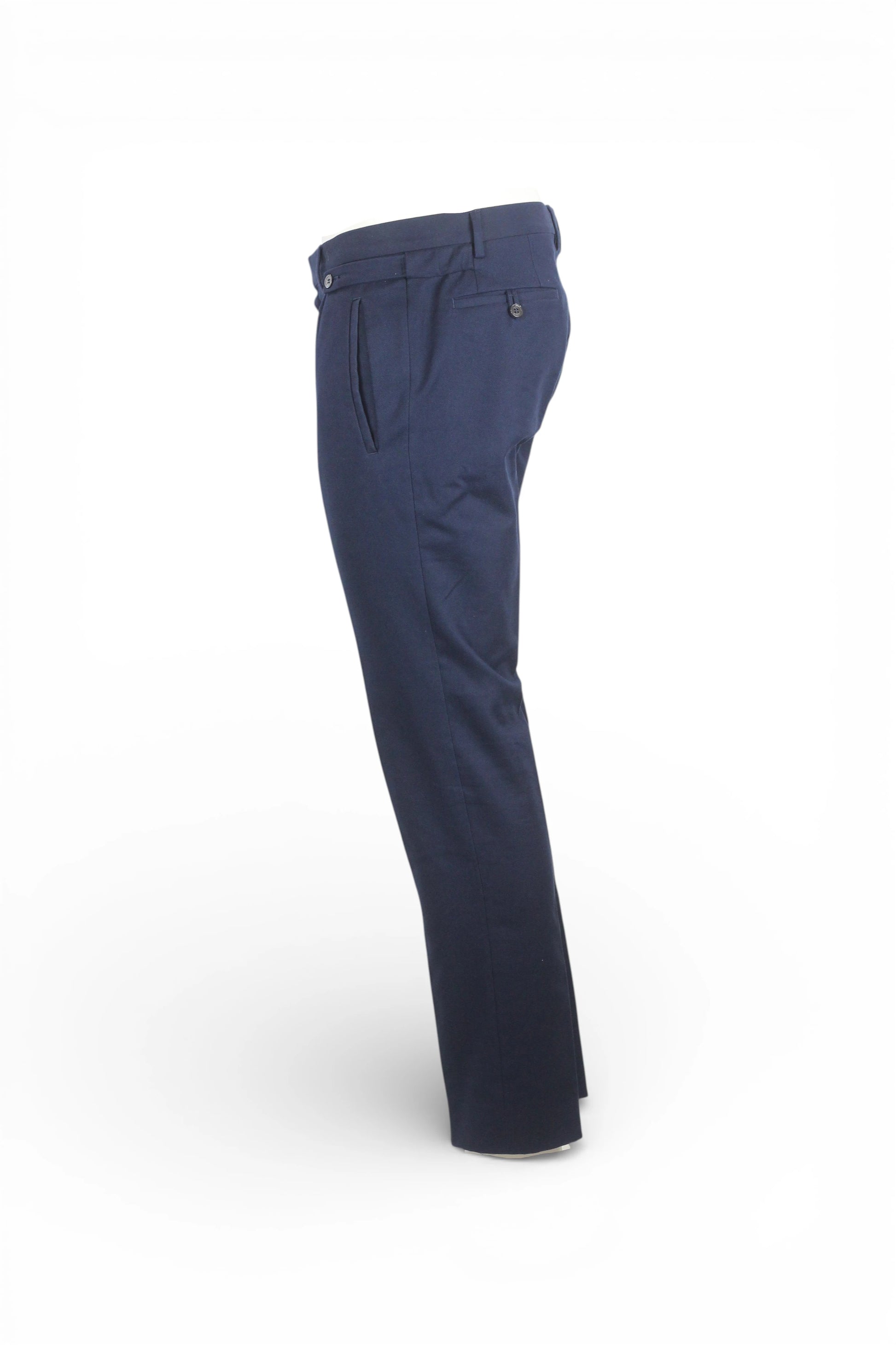 Blue Piqué Tapered Trousers