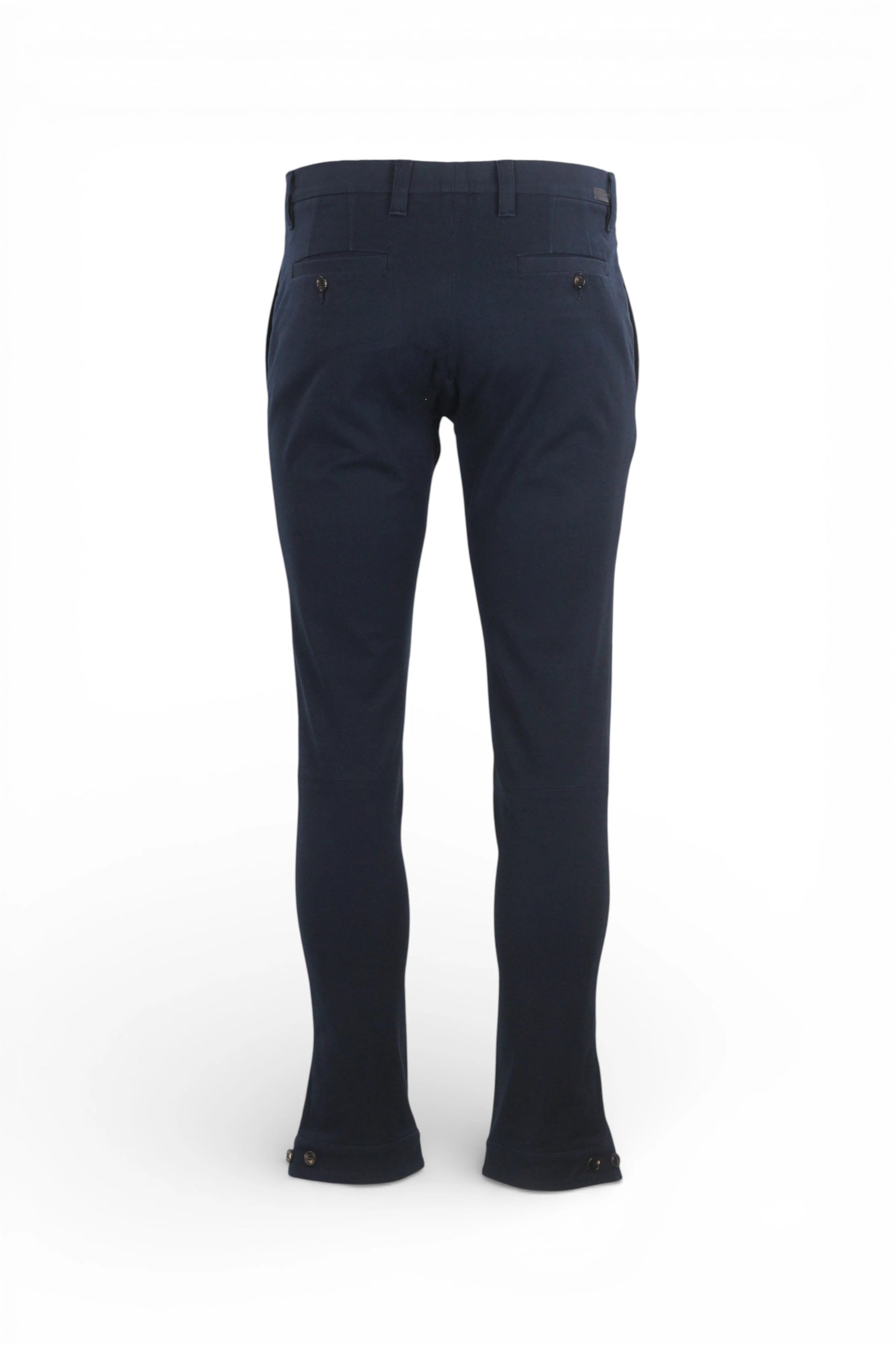 Dark Blue Stretch Cotton Twill Trousers