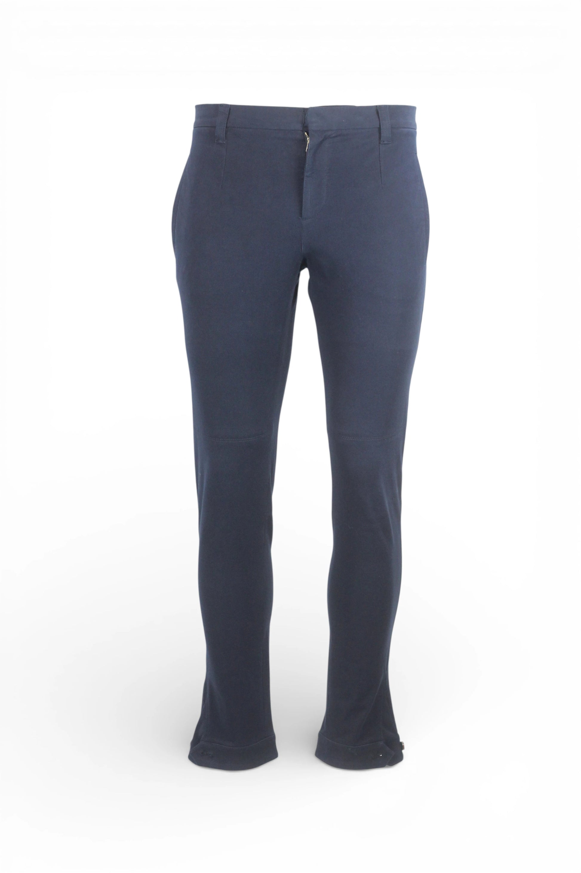 Dark Blue Stretch Cotton Twill Trousers