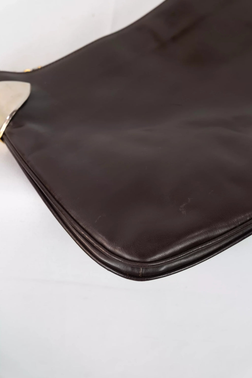 Black Leather Gold Chain Shoulder Bag