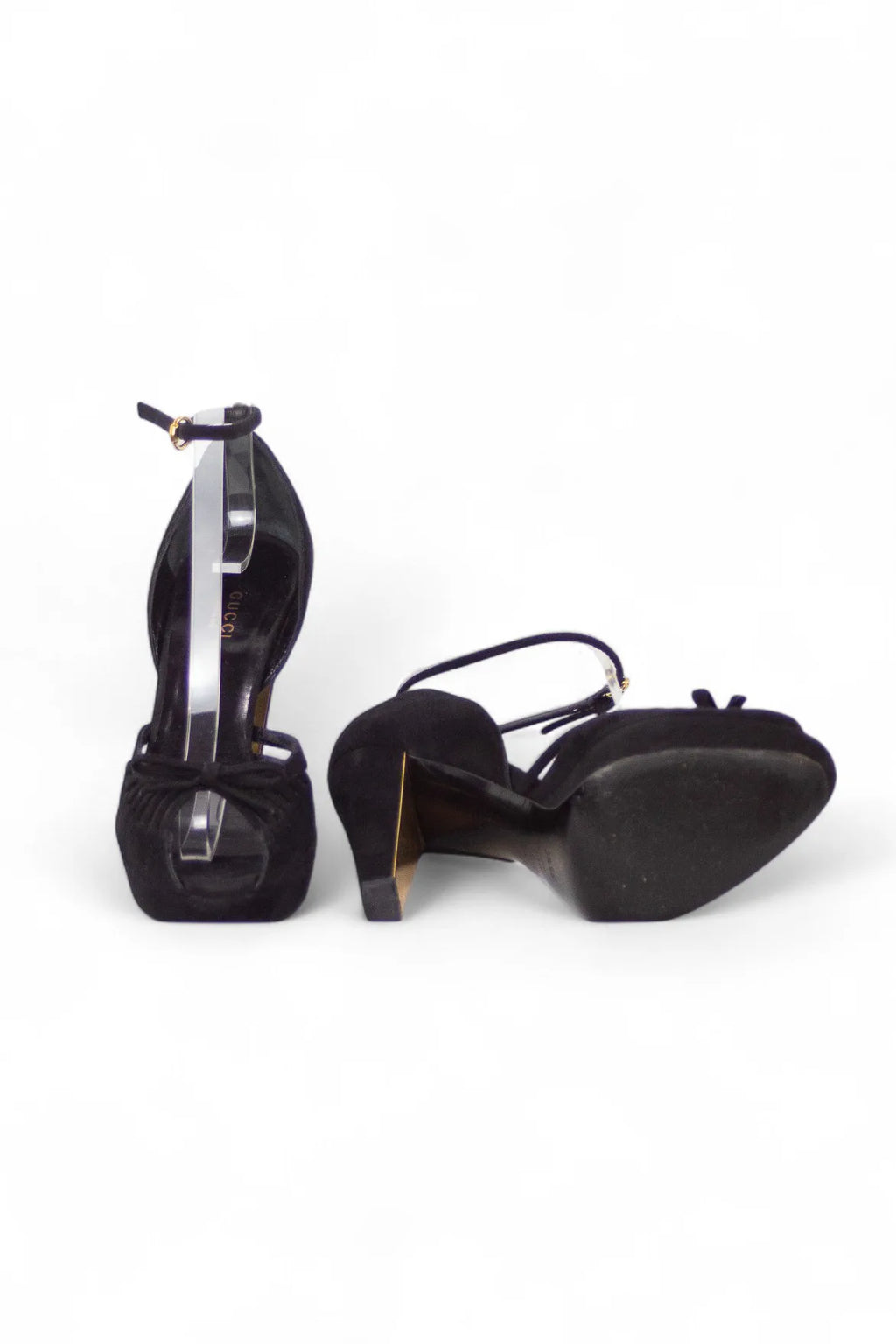 Platform sandals in suede