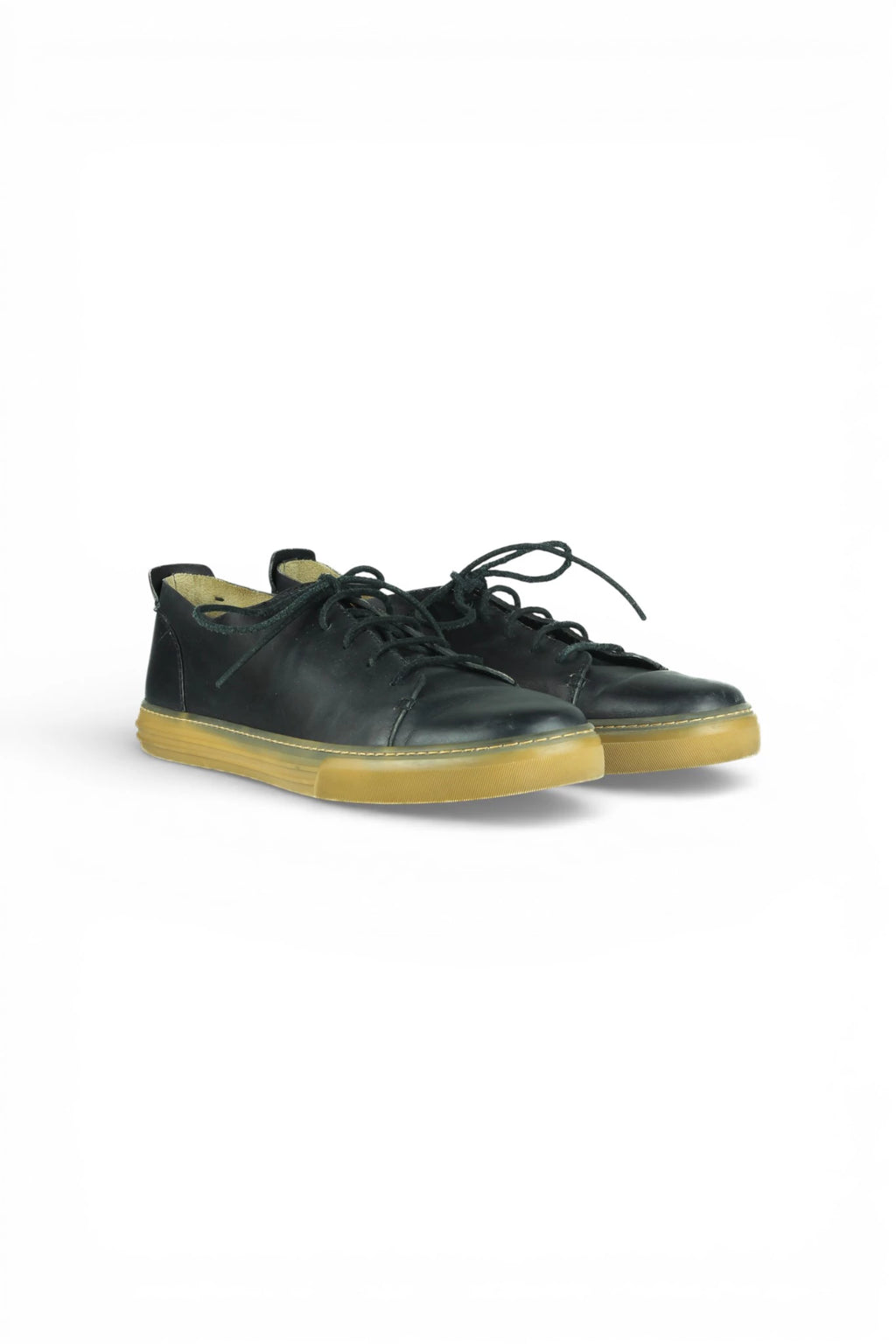 Dark Blue Leather Sneakers
