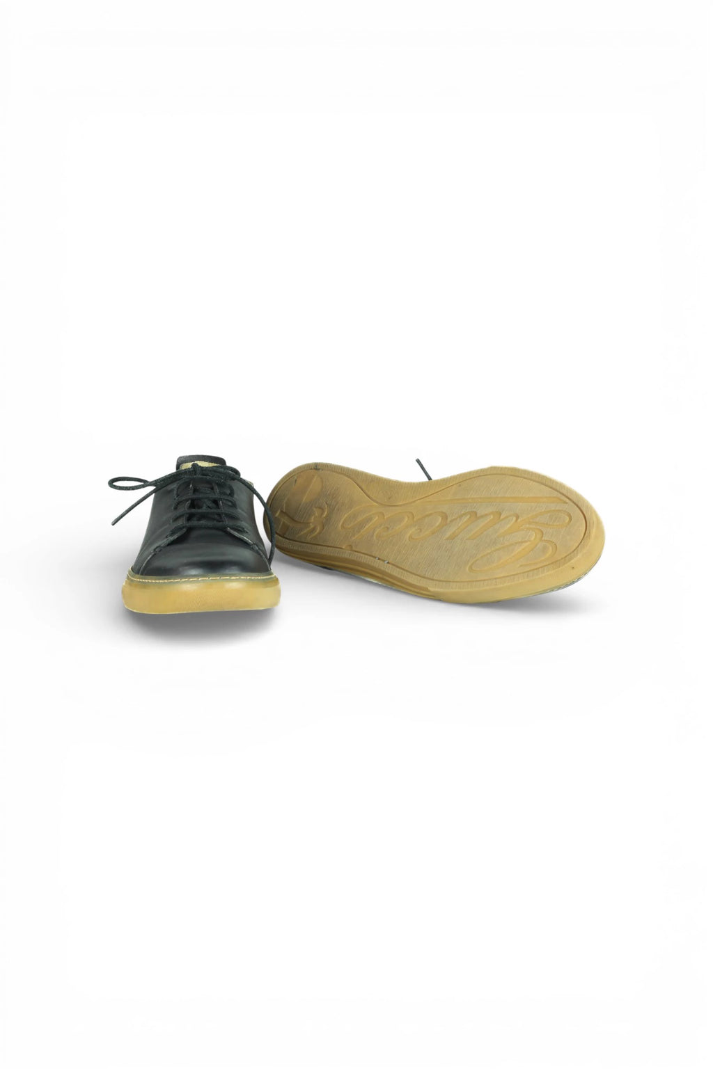 Dark Blue Leather Sneakers