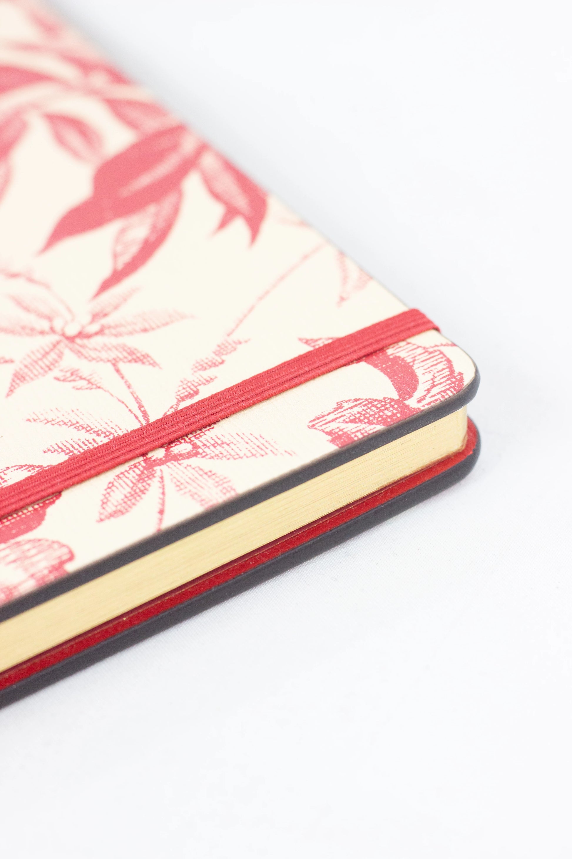 Cream Notebook with Red Floral Motif