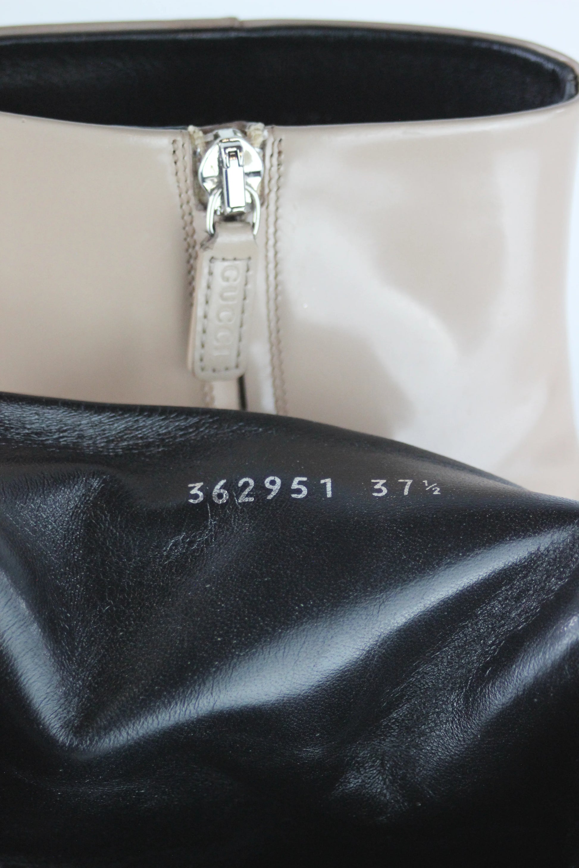 Patent leather boots