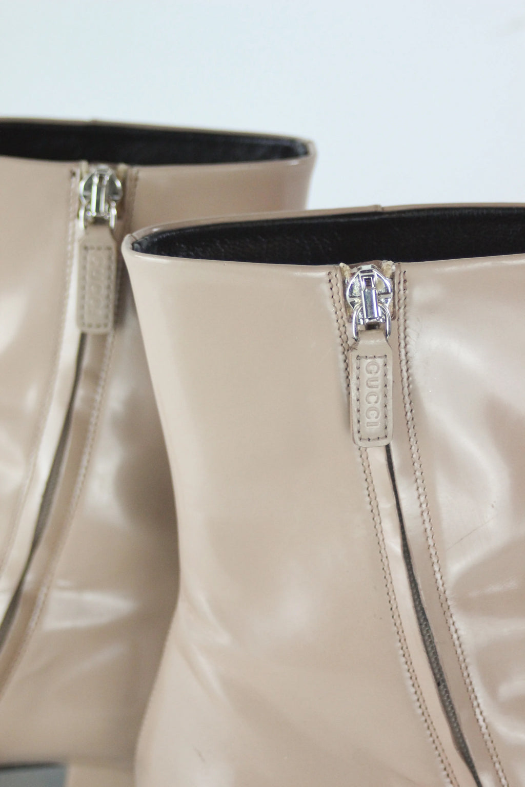 Patent leather boots