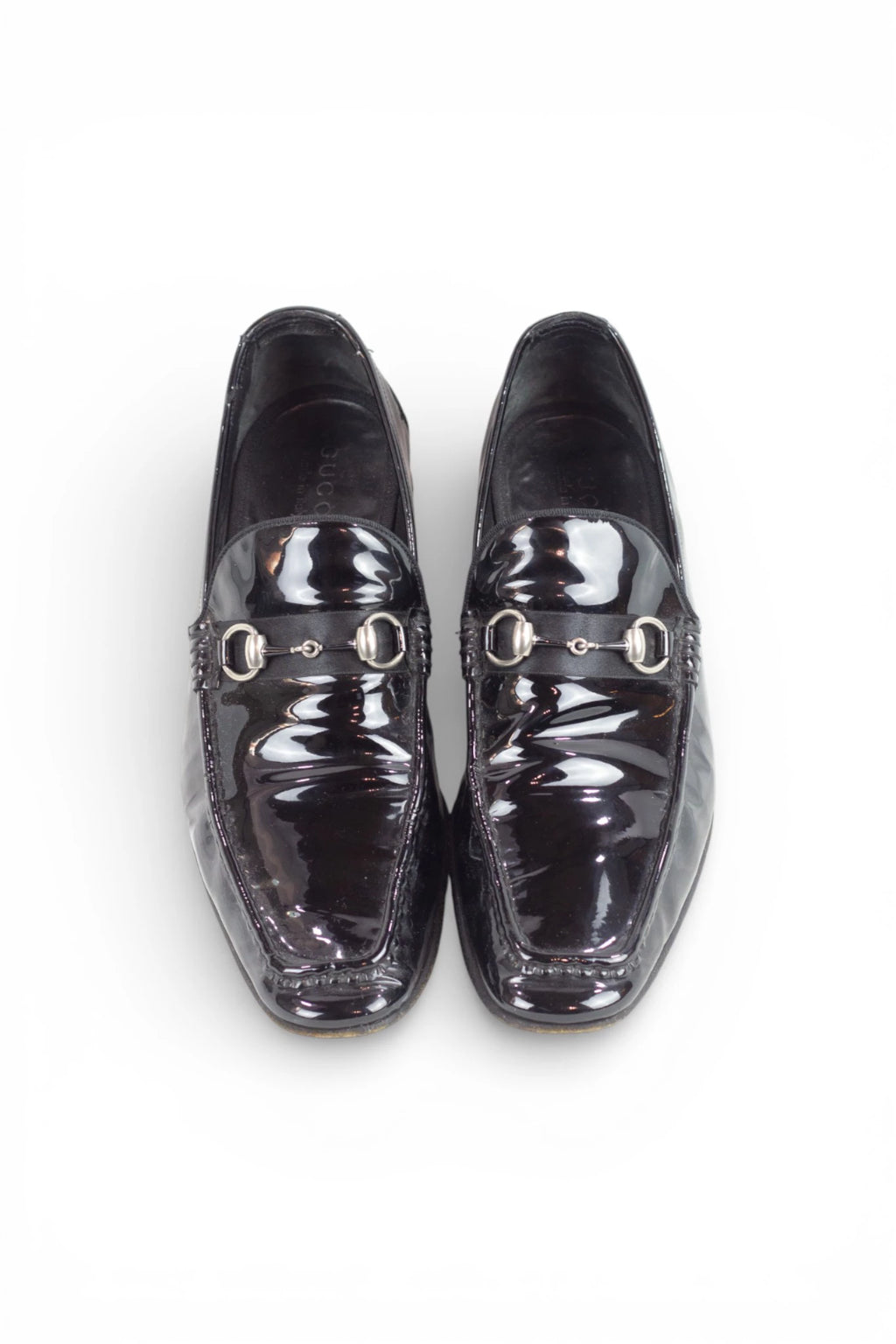 Patent Leather Pointed Loafers with Horsebit