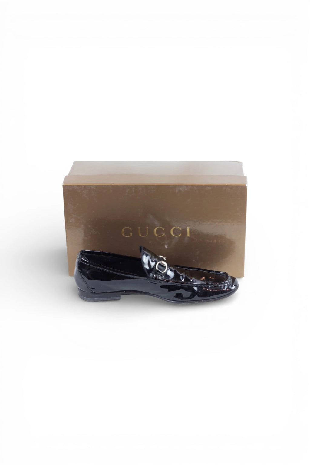 Patent Leather Pointed Loafers with Horsebit