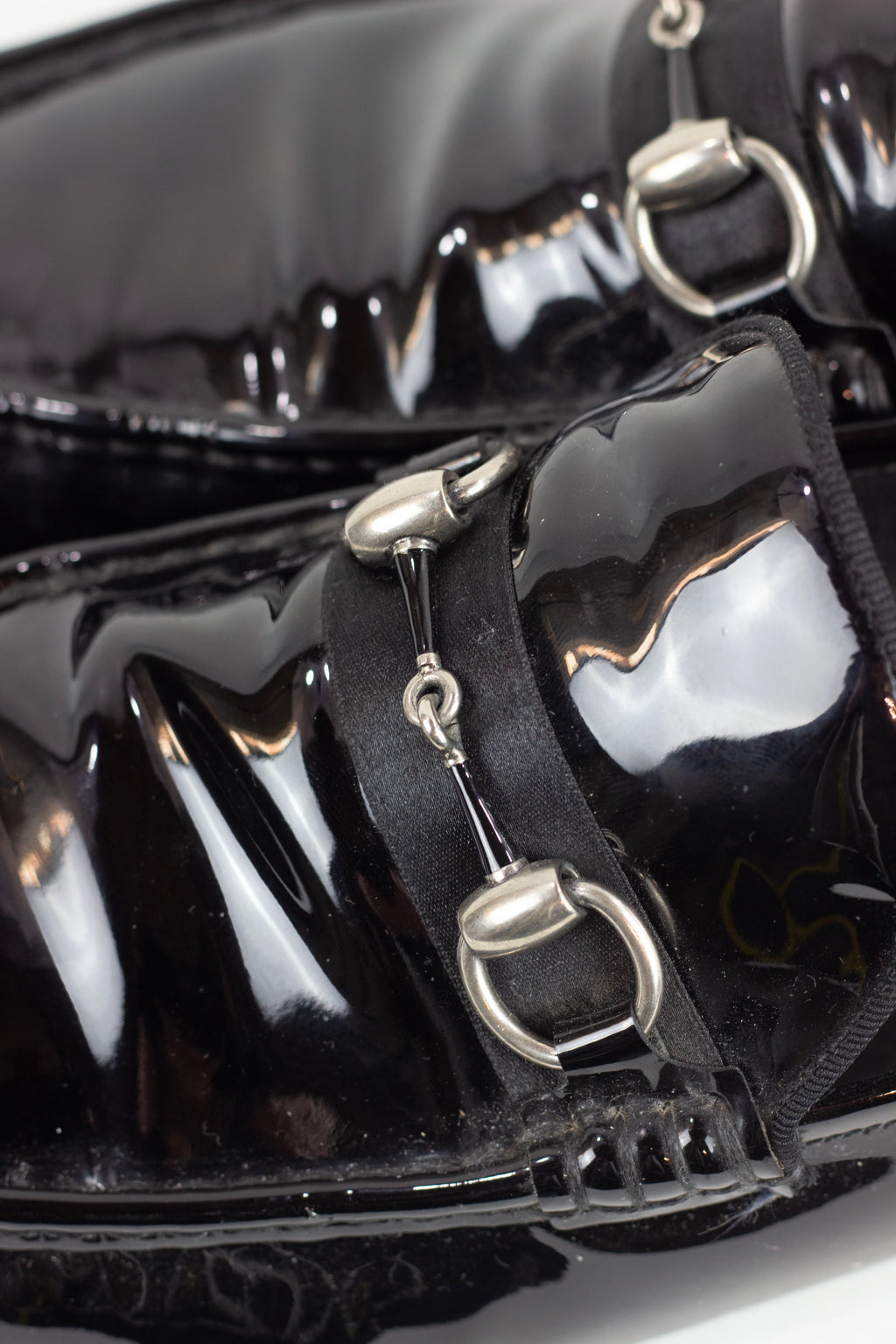 Patent Leather Pointed Loafers with Horsebit