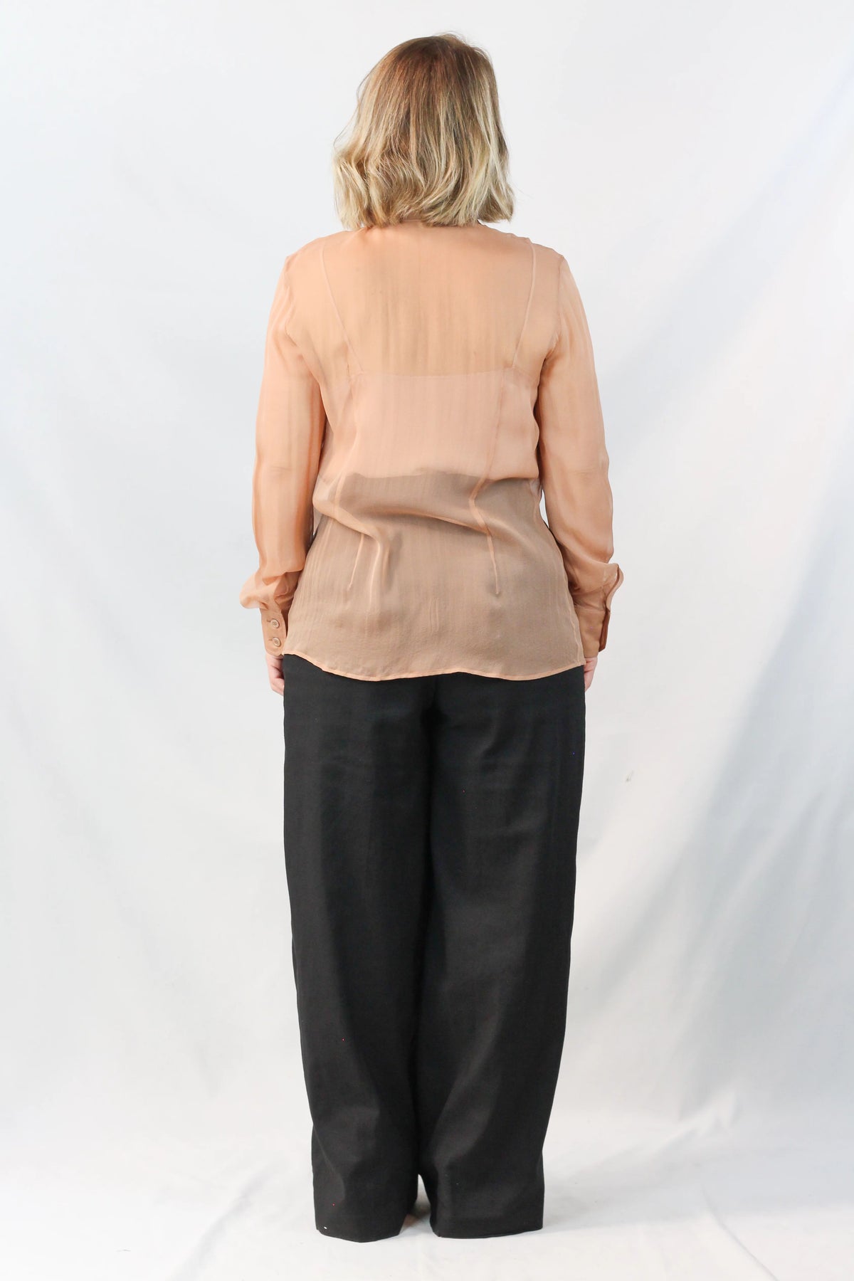 Silk Sheer Shirt with Silk Tank