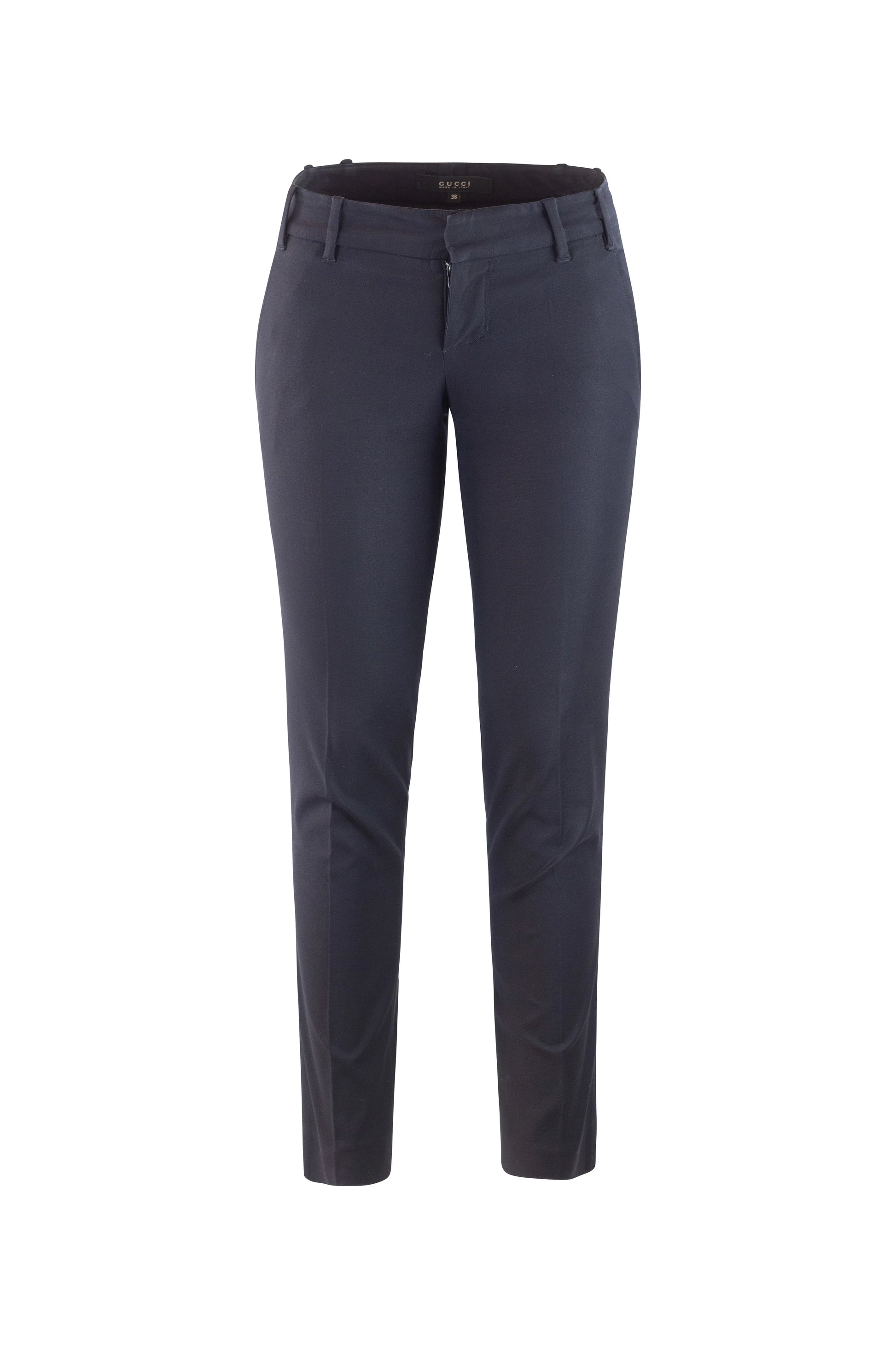 Black Skinny Tailored Cotton Trousers
